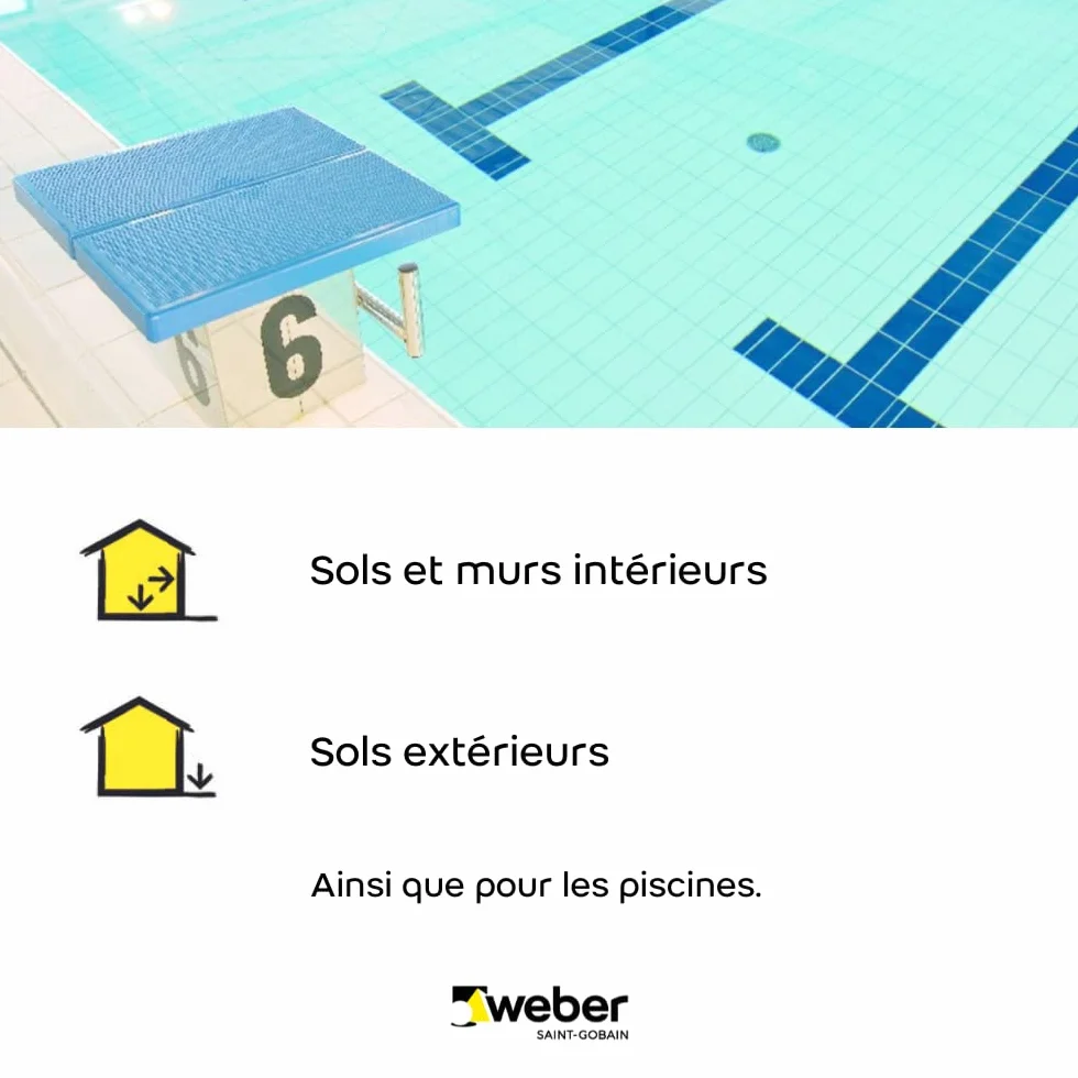 Joint de carrelage adapté piscine, Haute Résistance, Gris Perle, Weberjoint HR 5KG, WEBER