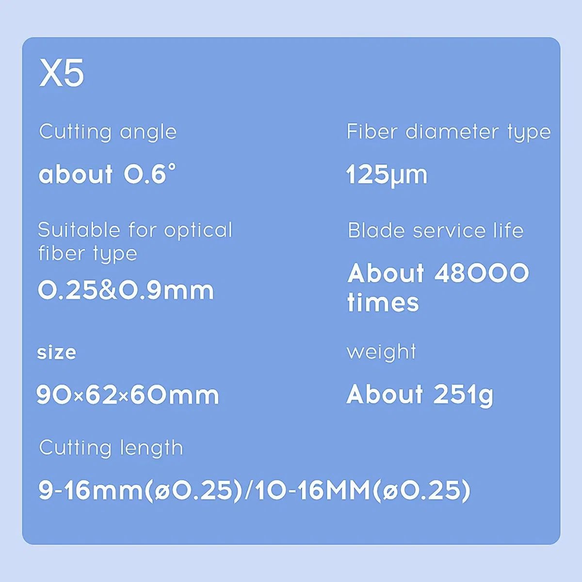 Cliveuse de fibre FTTH, couteau de coupe de câble à fibre optique à connexion à chaud et à froid, lame à 16 faces, longueur de coupe : 9-16 mm