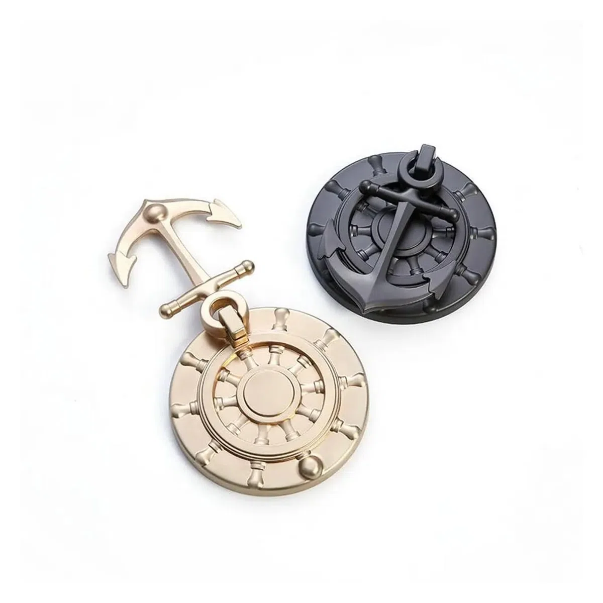 Heurtoir de Porte Poignée de heurtoir de Porte d'ancre de Bateau Antique pour la Porte d'entrée(Negro Pearl)