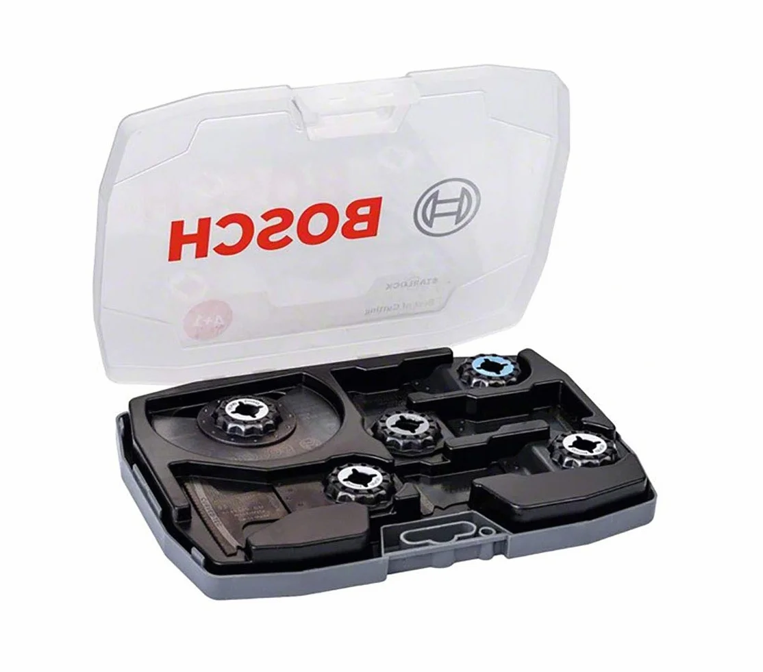 Bosch Coffret de 5 Lames Plongeantes Starlock/pour Outils Multifonctions avec Carbure de Tungstène Starlock (pour Bois et Tétal; Best of Cutting)