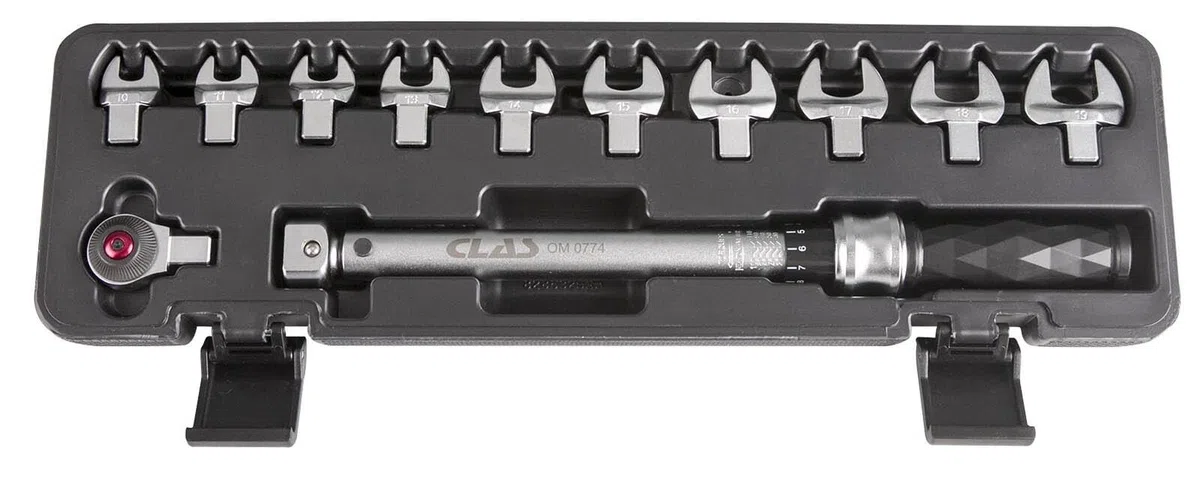 Clé dynamométrique 3/8" 30-110Nm 331mm + fourches interchangeables - Om 0784 - CLAS Equipements