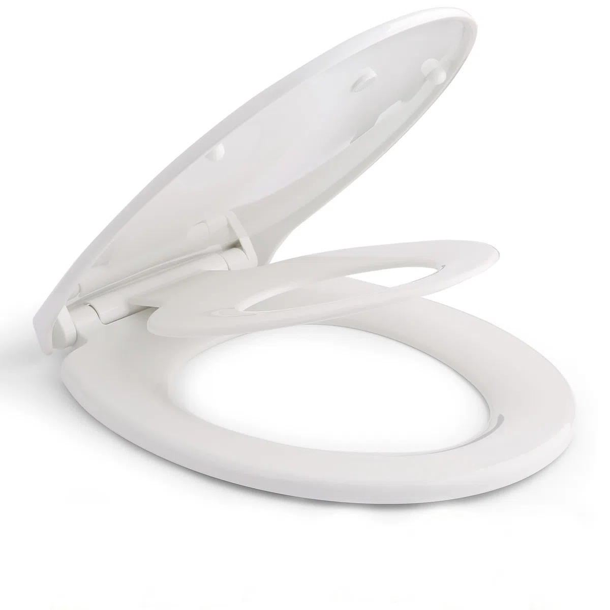 Abattant WC Familial, Himimi Lunette de Toilette avec SièGe Enfant MagnéTique, Frein de Chute et CharnièRe RéGlable, Abattant Wc en PolyéThylèNe pour Adultes et Enfants(447 X 371 X 55 mm)