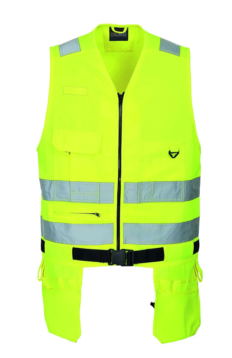 Portwest Gilet multipoches porte-outils Xenon, Couleur: Jaune, Taille: M, KS63YERM