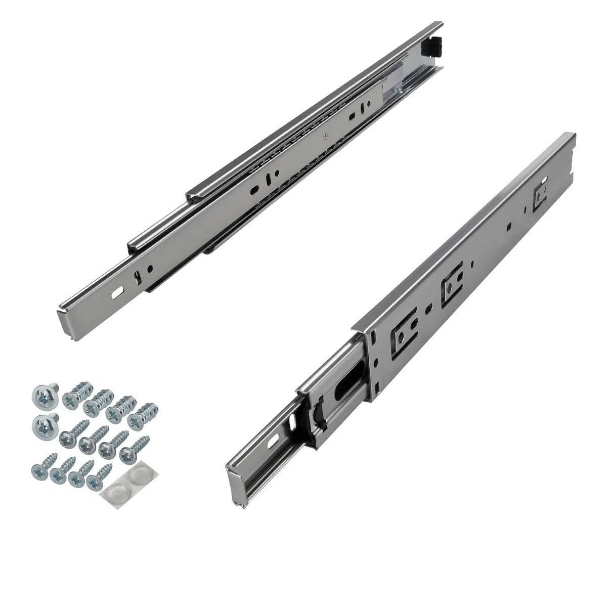 SOTECH 4 paires de Coulisse à sortie totale KV-35-H45-L400-NF-MS 400 mm version standard, charge admissible 35 kg, glissière de tiroir avec kit de visserie