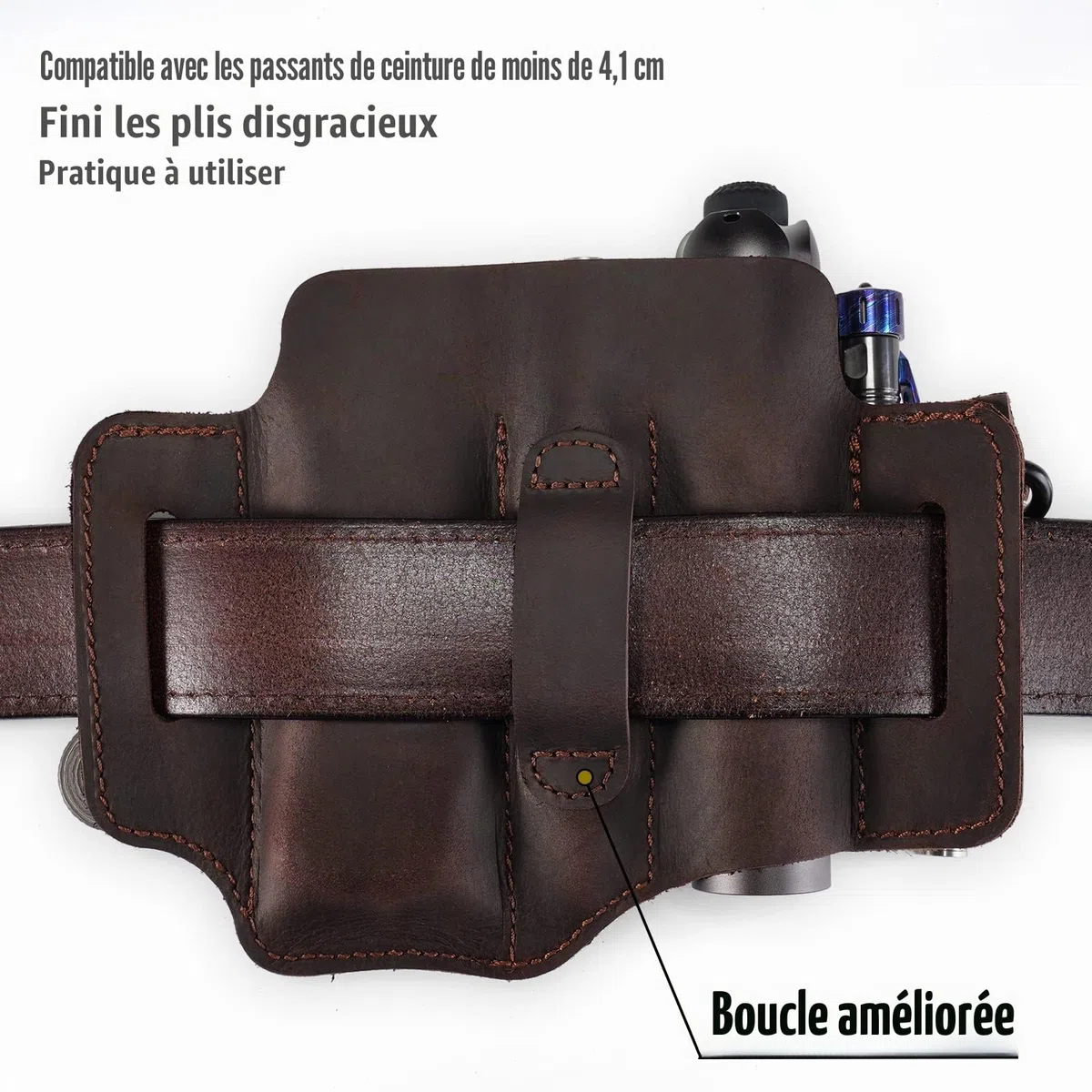 VIPERADE PJ36 - Étui Multi-Outils, étui en Cuir, Organiseur de Poche EDC pour Homme, étui Leatherman, Porte-Lampe de Poche et Porte-Stylo, Organiseur de Ceinture EDC avec Porte-clés