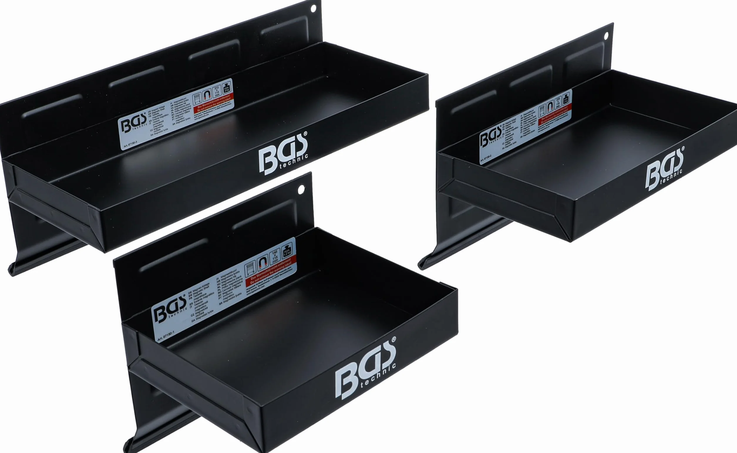 BGS 67150 | Jeu de tablettes magnétiques | 150/210 / 310 mm | 3 pièces