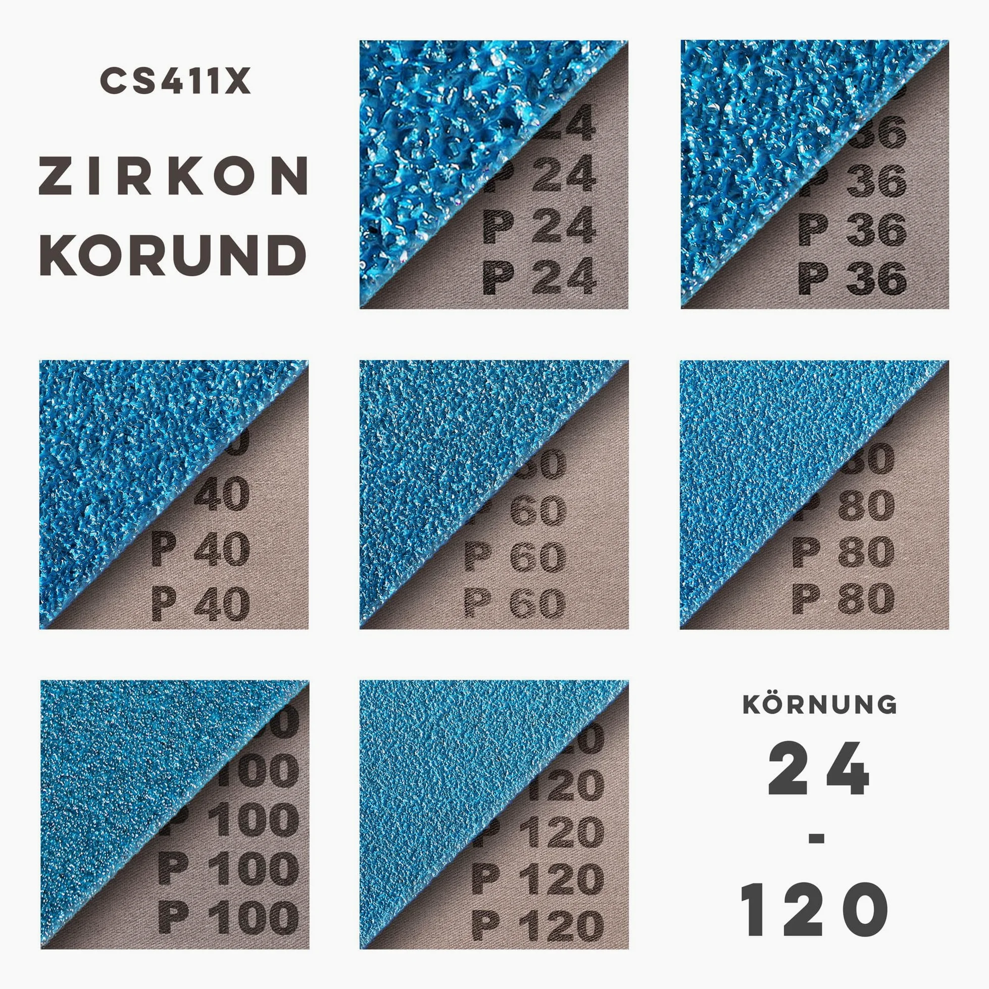 CS411Y Lot de 25 bandes abrasives en tissu zircon pour métal et acier – 9 x 533 mm – Grain P60 – Compatible par exemple avec Flex LBS 1105 VE et compatible avec les limes à bande Makita 9032
