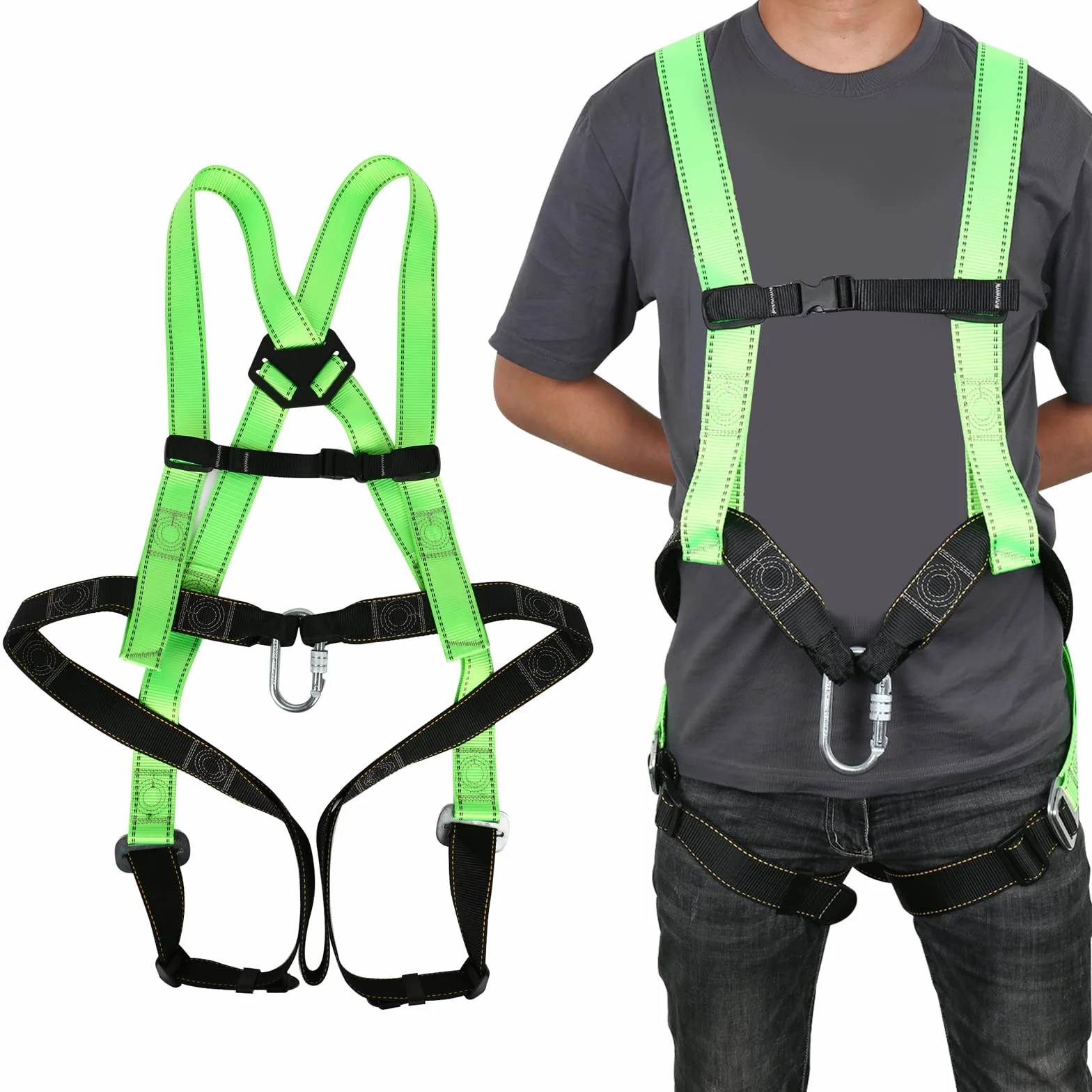 Sangle de récupération professionnelle avec mousqueton à vis - Protection contre les chutes - Jusqu'à 100 kg
