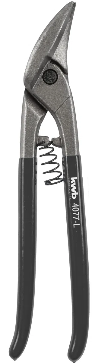 kwb Cisaille à tôle professionnelle Coupe à gauche 260 mm pour courbes étroites, coupe pour tôle max. 1,5 mm et acier inoxydable / V2A jusqu'à 1 mm.