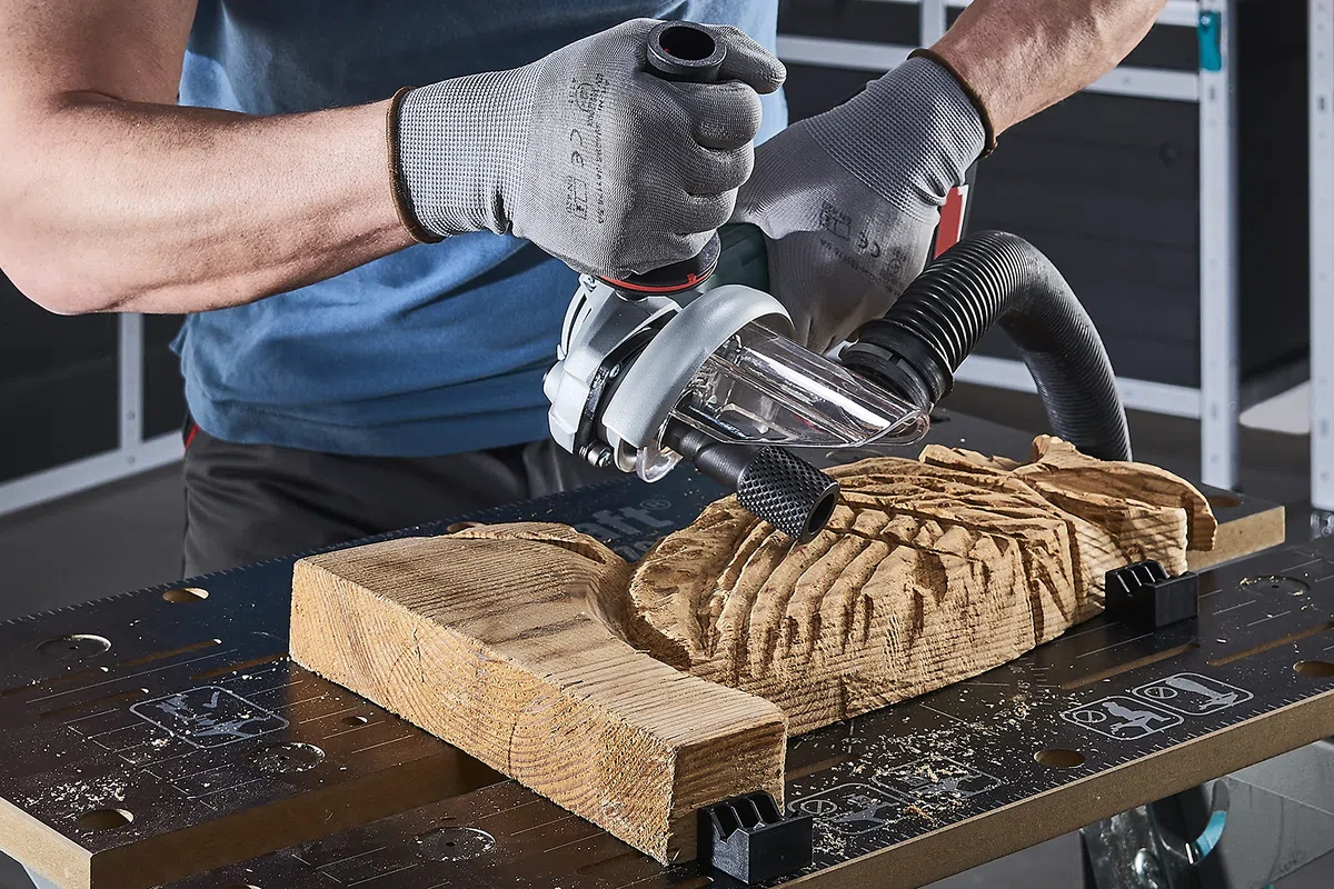 wolfcraft Râpe cylindrique pour meuleuse d'angle, Ø 31,5 mm I 4385000 I Pour sculpter et travailler le bois