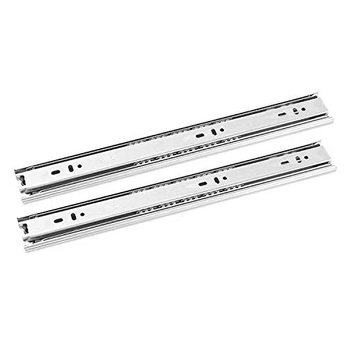 2 paires Coulisse Tiroir Télescopique, en Acier Inox, Glissière pour Tiroir à Sortie Totale, Charge Max 45kg, 45cm