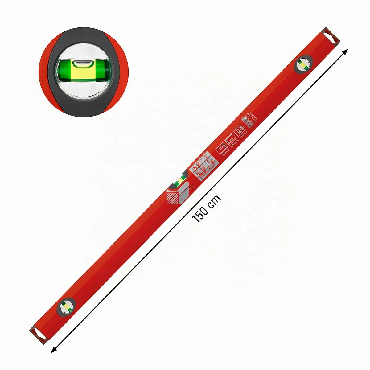 Karl Dahm Sola Niveau à Bulle 150 cm - Outil de Mesure Professionnel en Aluminium Robuste avec Niveau Amélioré