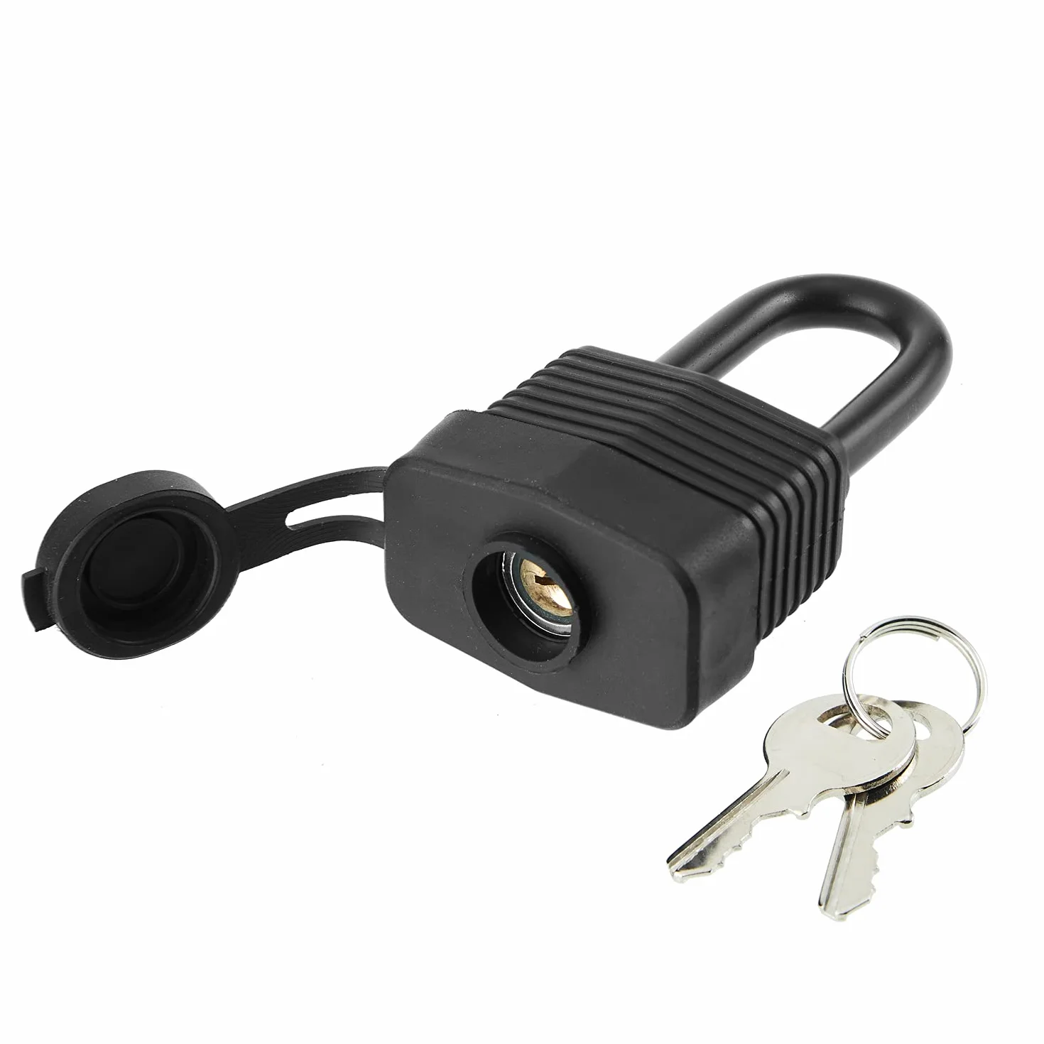 SafiSwords Lot de 6 cadenas étanches avec clés identiques pour une utilisation en extérieur, serrure en acier laminé robuste, 4,5 cm de large, long cadenas