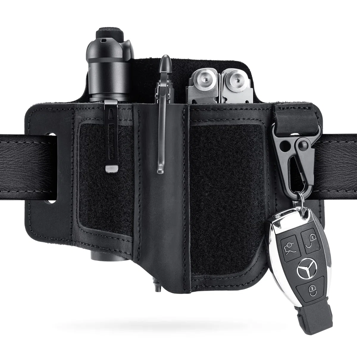 VIPERADE PL3 Gaine en Cuir avec Boucles, Organiseur De Poche EDC pour Homme, pour Ranger Les Multi-Outils, Les Lampes De Poche, Etc,Organisateur de Ceinture avec Porte-Stylo et Porte-Clés