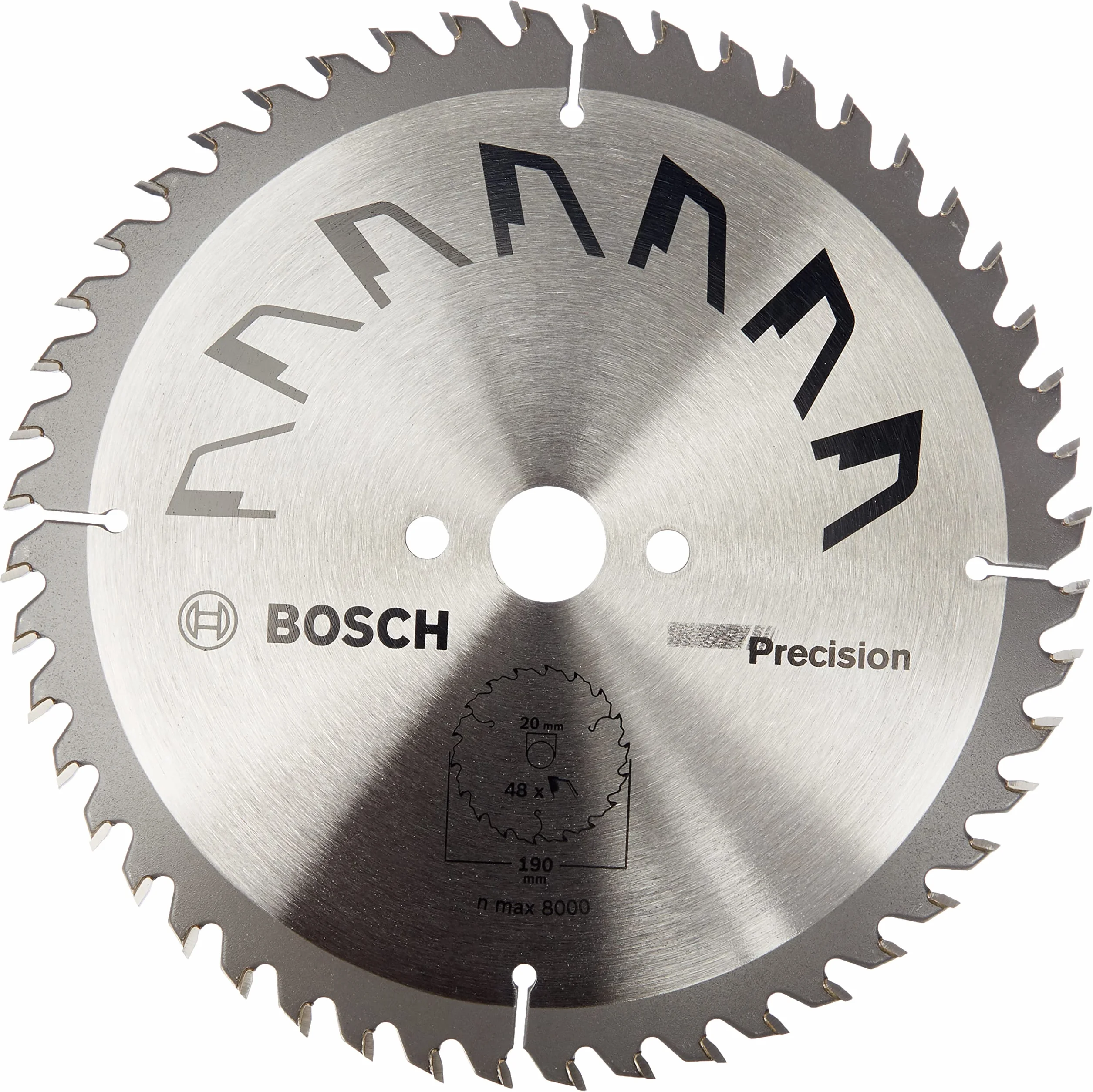 Bosch 1x Lame de Scie Circulaire Precison (pour Bois, Ø 190 x 2.5/1.5 x 20/16 mm, 48 Dents, ATB, avec 1x Bague de Réduction 16 mm, Accessoire Scie Circulaire)
