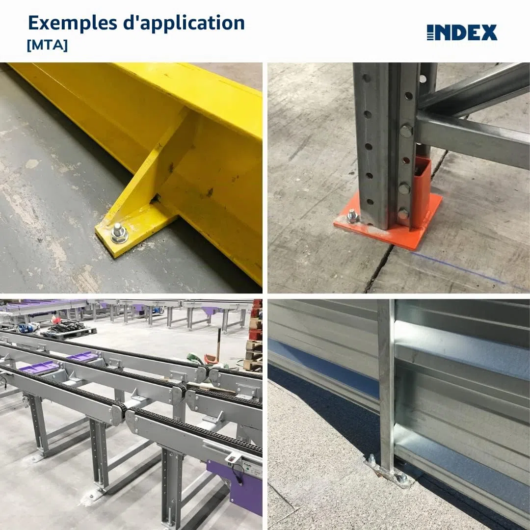 Index Fixing Systems MTA Lot de 50 fixations mâle pour charges élevées (zinguées), AM10150