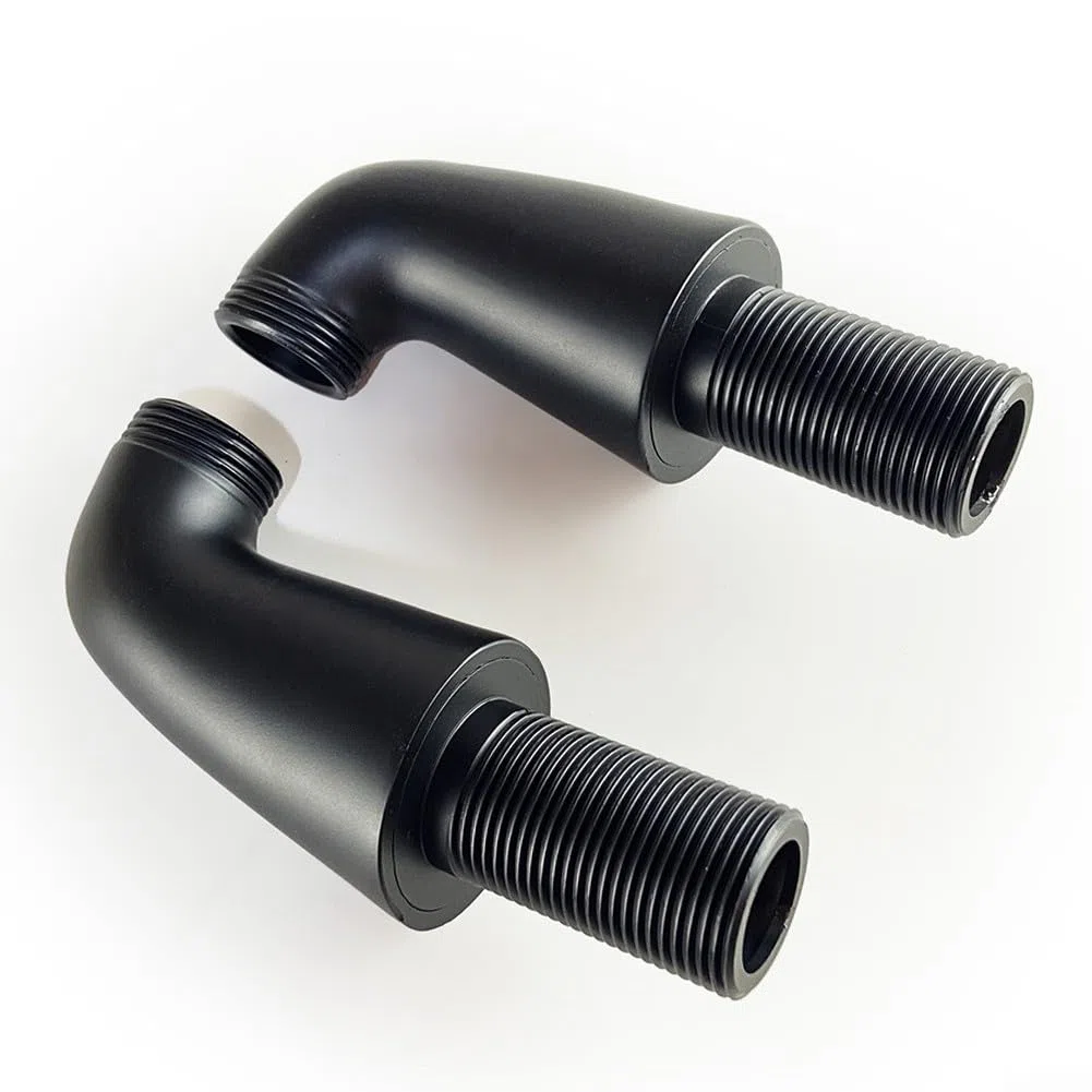 Gdfnmogo Pieds de mitigeur de douche montés sur le pont noir mat pour robinets de baignoire muraux, adaptateur d'extension en laiton massif avec filetage G3/4, convertir