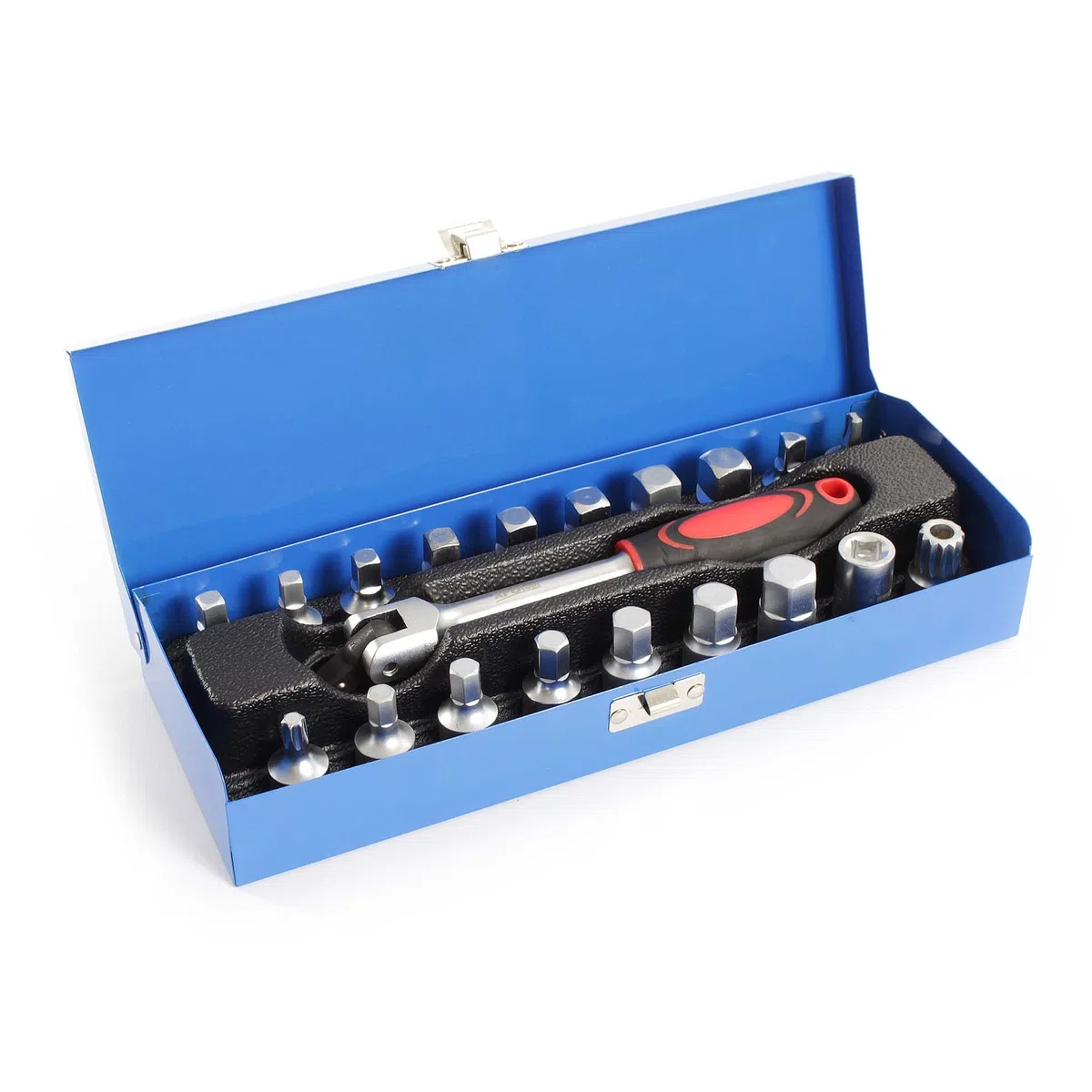 XPOtool Set Clés de vidange 18 pièces Cliquet 3/8" Vis Adaptateur Embout Entretien Huile Automobile