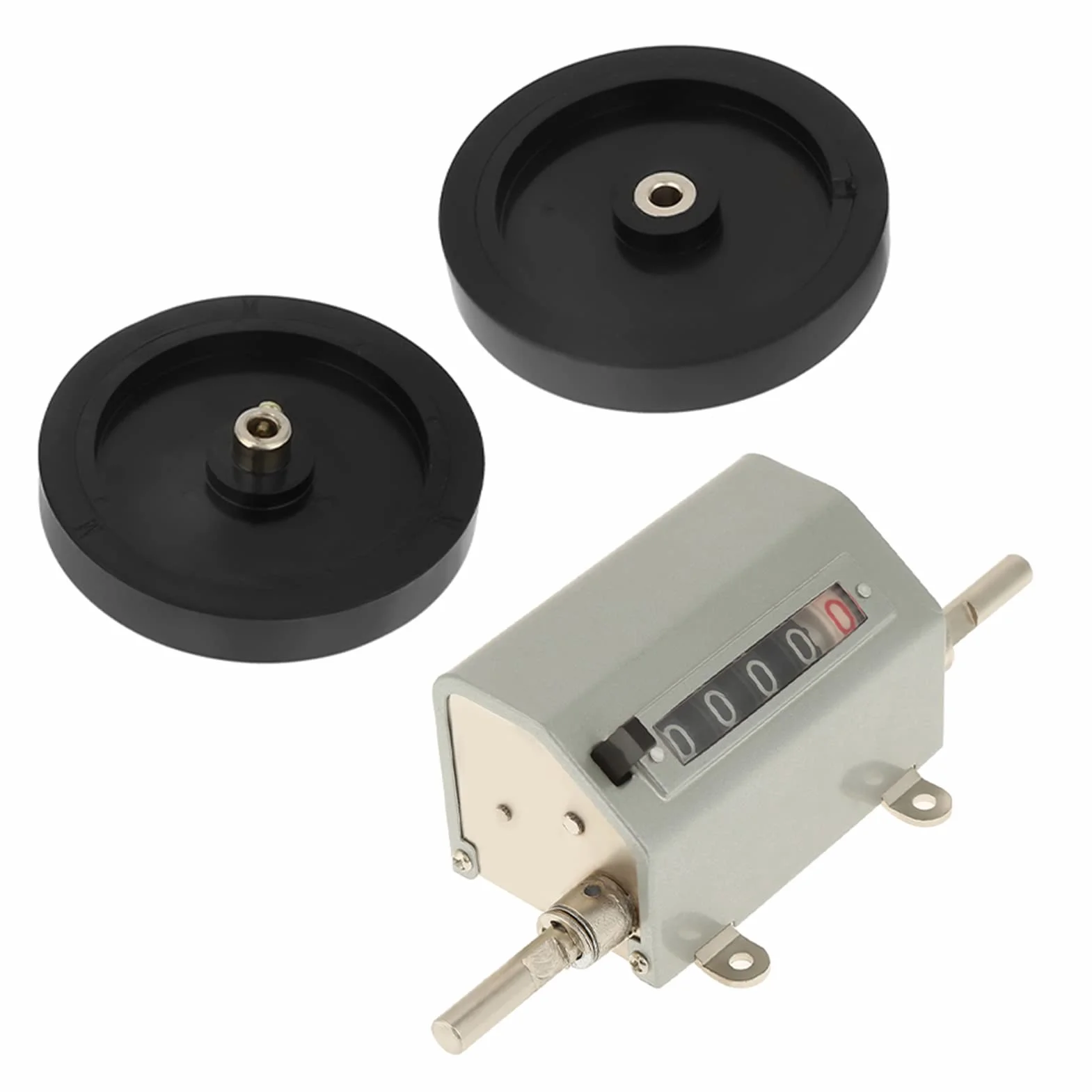 Compteur de Mesure Mètres Corde Câble Longueur Compteur Métal 1Pc Roue Roulante 5 Chiffres 0 9999.9 Longueur Compteur Vitesse Maximale 350 Tr/min Gris Réinitialiser