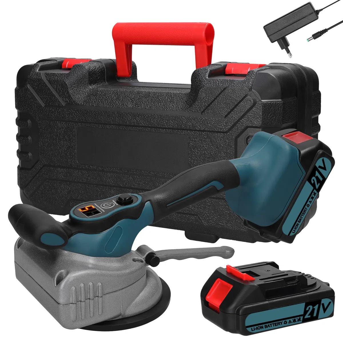 Poseuse de carreaux automatique 21 V Charge de levage élevée pour la pose de carreaux de sol Outil vibrant Niveleur de carreaux portable Ventouse élargie
