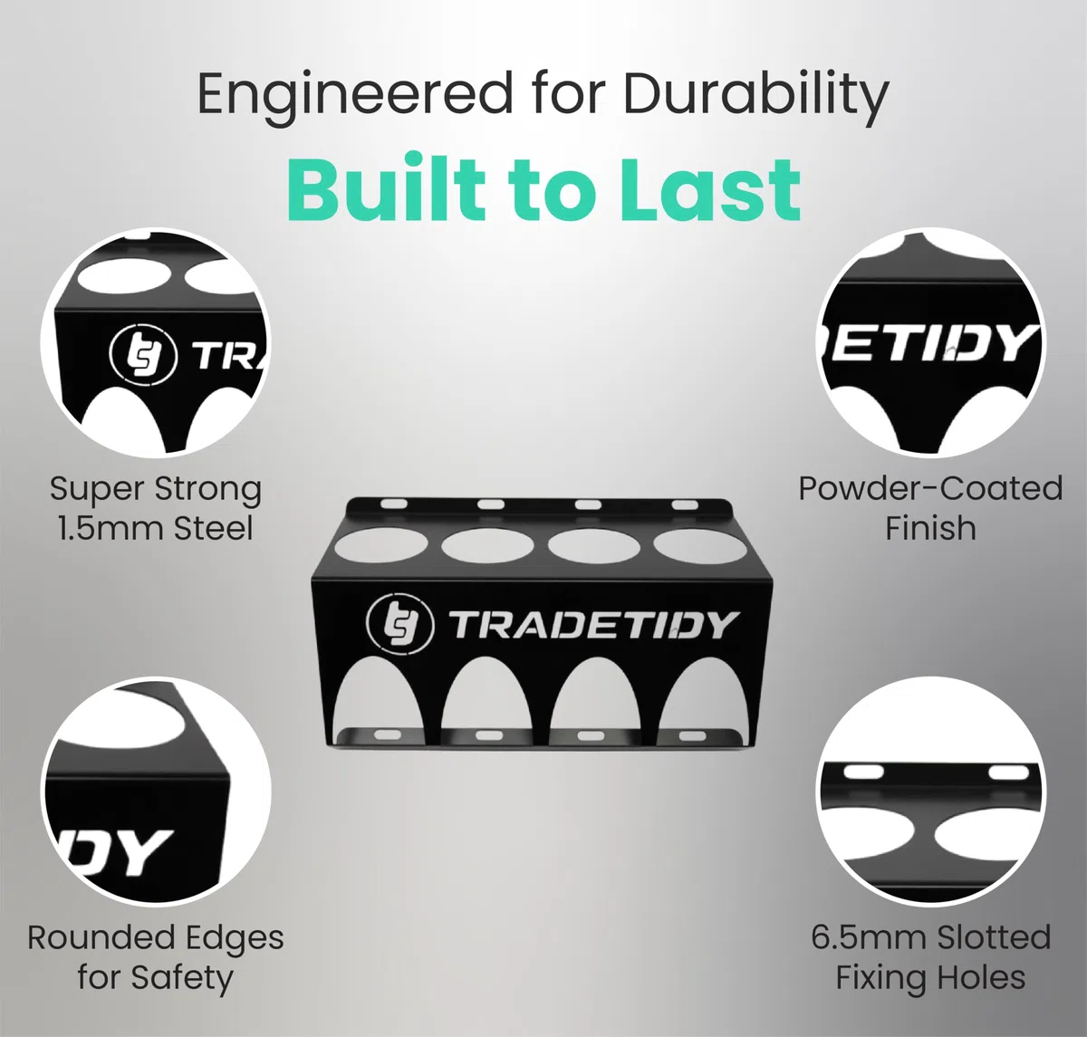 Tradetidy Support de bombe aérosol - Idéal pour camionnettes, garages, ateliers - Fabriqué en acier (noir)