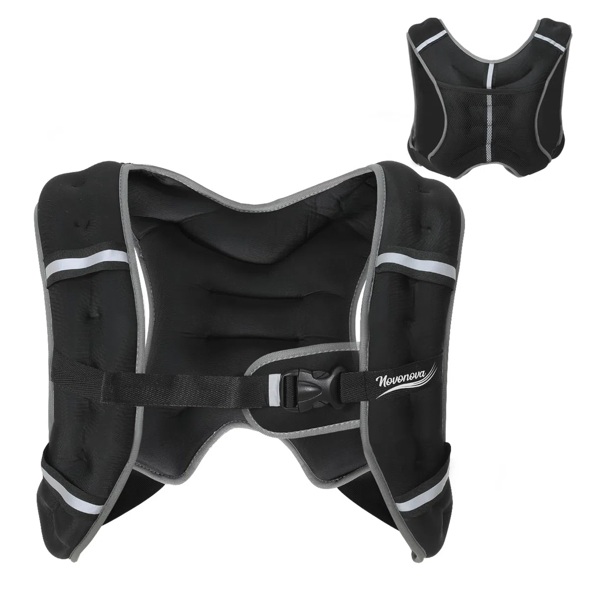 Gilet Lesté avec Bordures Réfléchissantes, Gilet Leste Équipement de Sécurité Sportive Sangles Ajustables Ergonomique, Veste Lestée Résistant, Gilet Poids Musculation 3/5/8/12KG