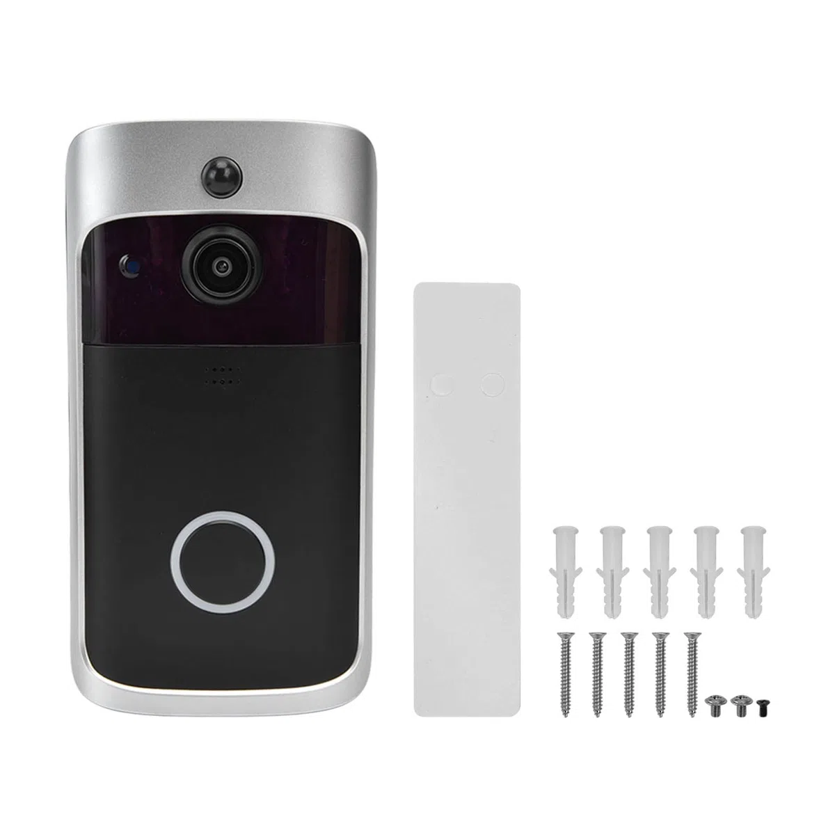 Sonnette Vidéo 1080p, Sonnette Vidéo Wi-FI Intelligente V5, Sonnette Vidéo HD 2,4 GHz 720p Vision Nocturne Installation Facile Sonnette de Détection de Mouvement sans Fil pour la Maison
