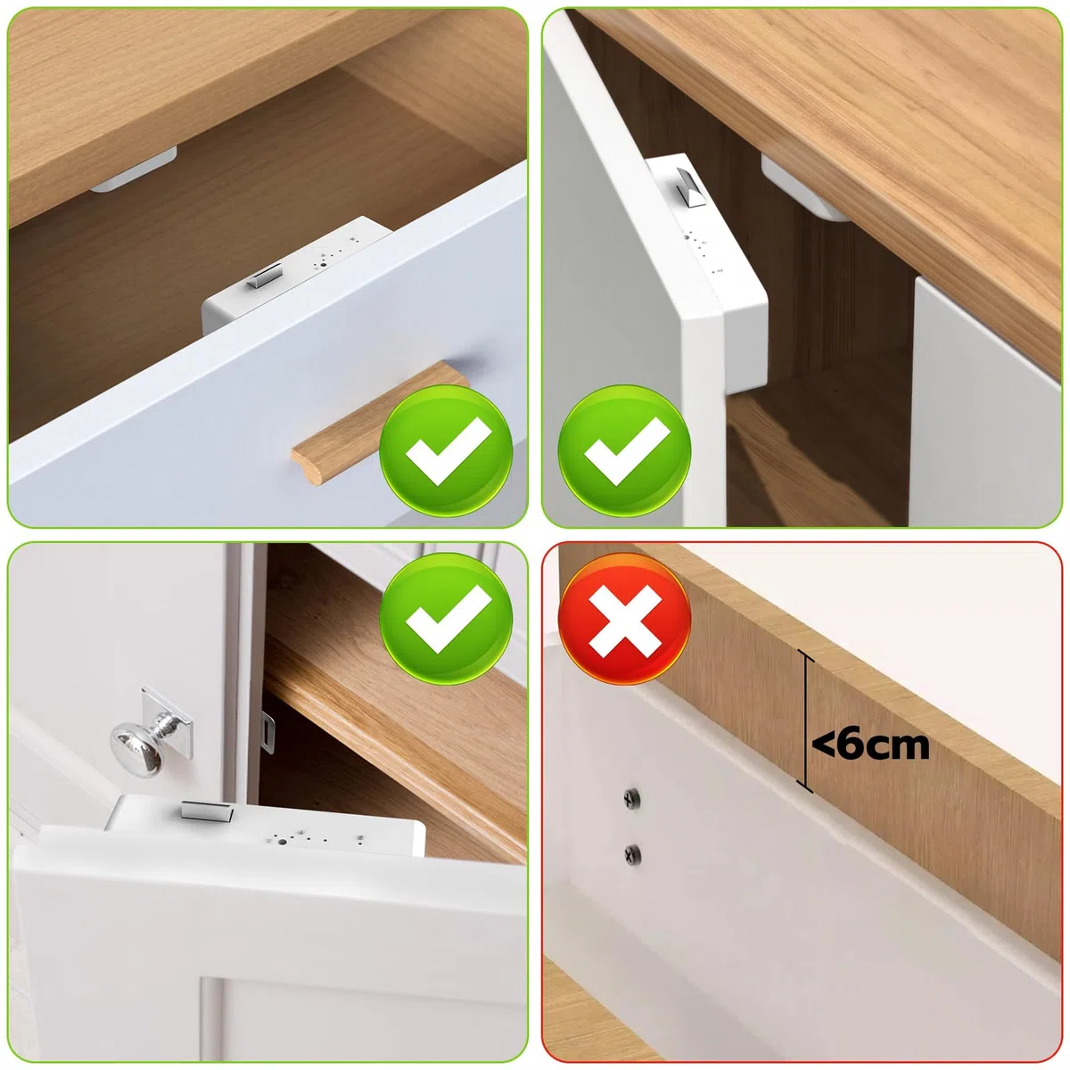 Serrure d'armoire RFID Serrure de tiroir électronique eLinkSmart No Keys: NFC Bluetooth App Hidden Childproof Cabinet Lock ​pour Camouflage Liquor Pantry