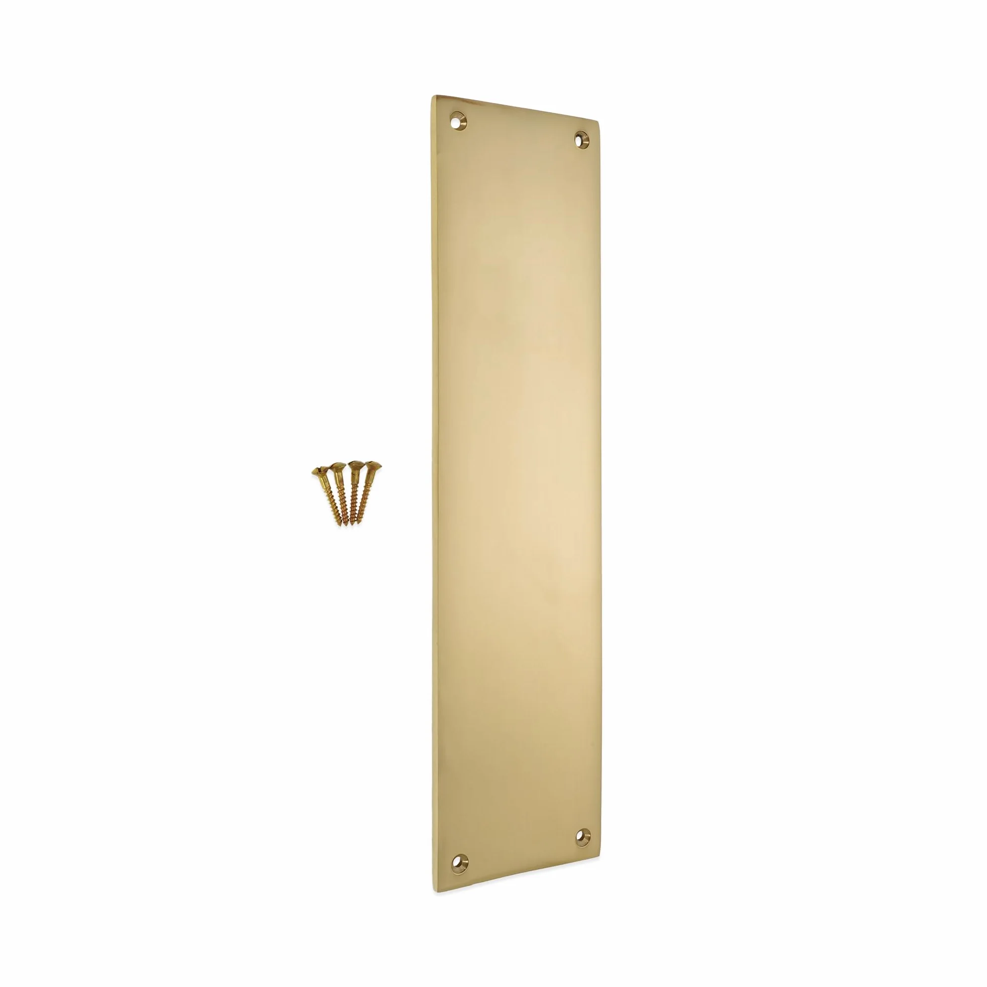 Infinity Decor Plaque de poussée de porte victorienne en laiton forgé de 5 mm, différentes finitions, 300 mm x 80 mm (laiton poli)