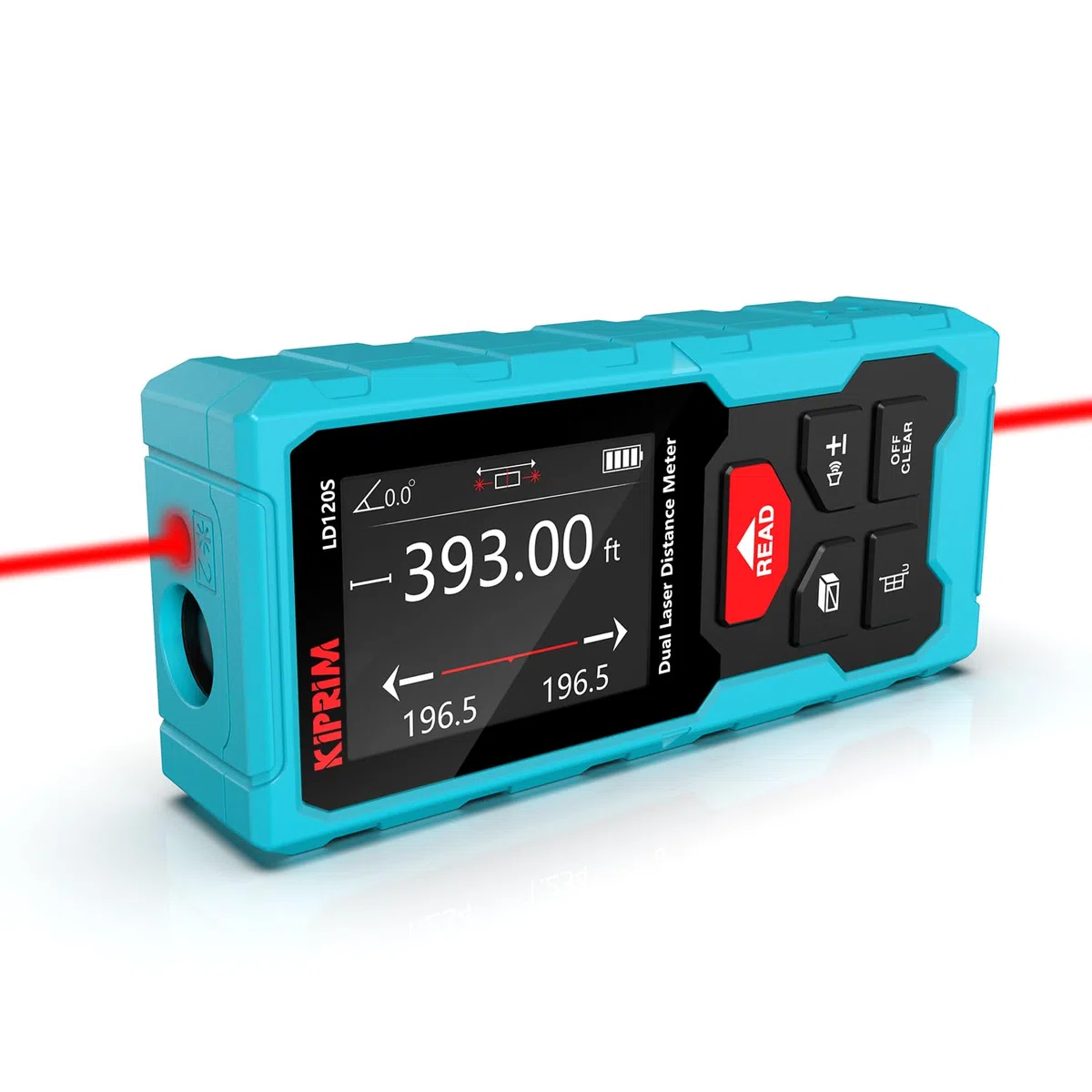 Kiprim LD120S Télémètre Laser Double, 120M de Portée, Niveau électronique, Mesures précises et Fonction Pythagore - pour la Construction, Le Bricolage et la rénovation