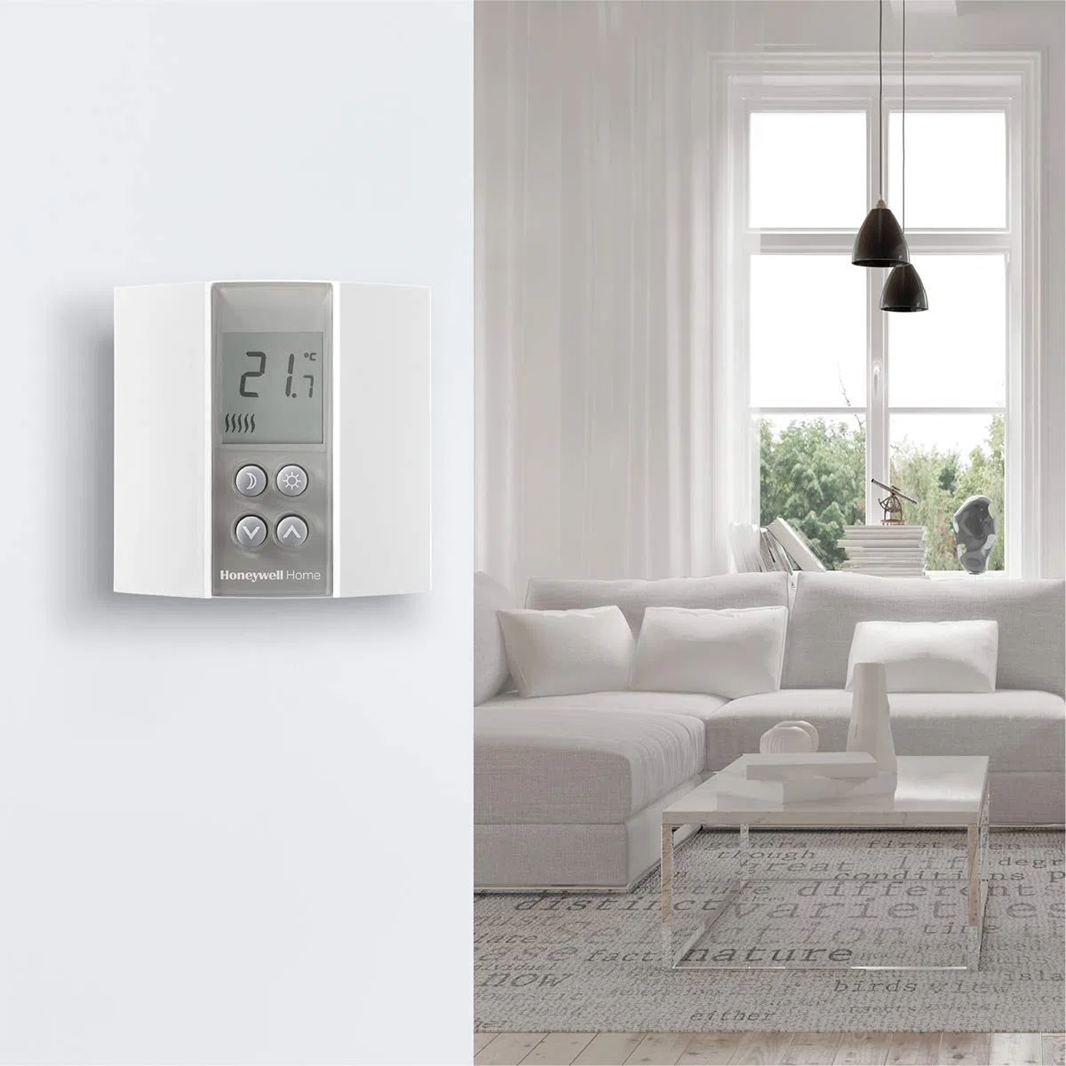 Honeywell Home T135C110AEU DT135 Digital Non-Programmable Thermostat, White