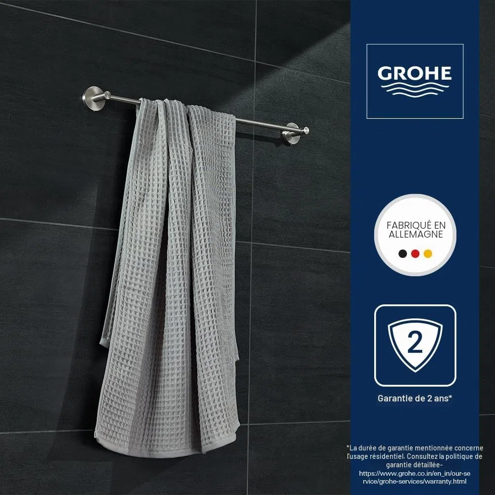 GROHE 40366001 Essentials Barre Porte-Serviettes Argent, Chromé