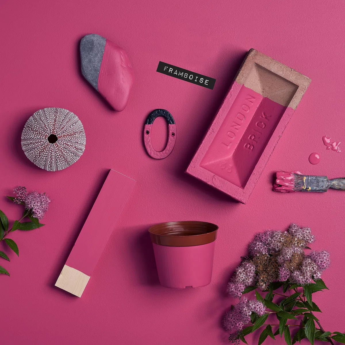 Rust-Oleum Peinture Rose Résistante à l'humidité pour Jardins, Finition Satinée - Framboise 750ml