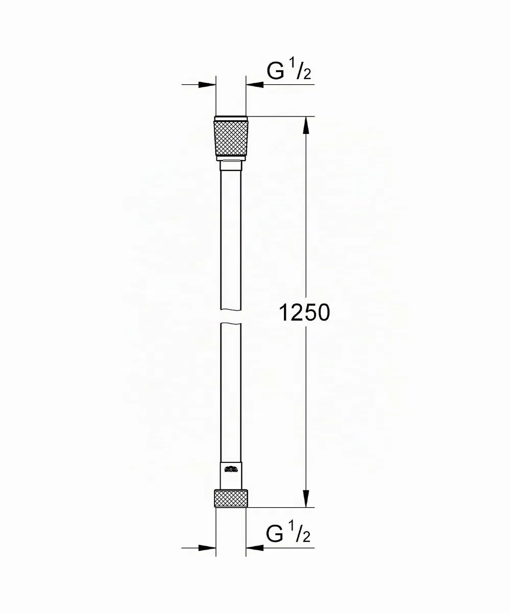 GROHE Flexible de douche Silverflex avec action anti-torsion 1.25m, résistance à la traction 50kg, connexion universelle, Gold, 28362GL1