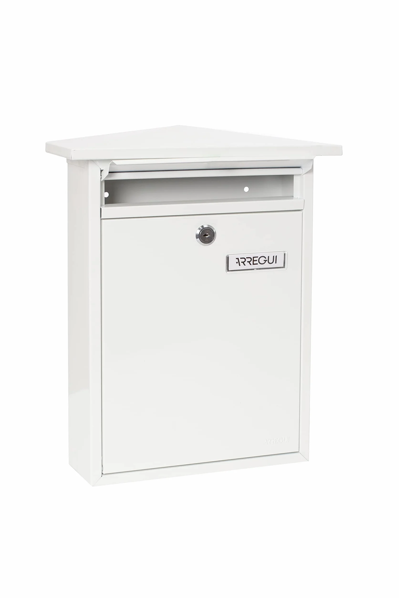 ARREGUI Home E5711 Boîte aux Lettres Individuelle en Acier, Taille M (Courrier Format A4, Magazine), Boîte aux Lettres Murale au Fond Étroit, Anti-Pluie, Facile à Installer, Blanc