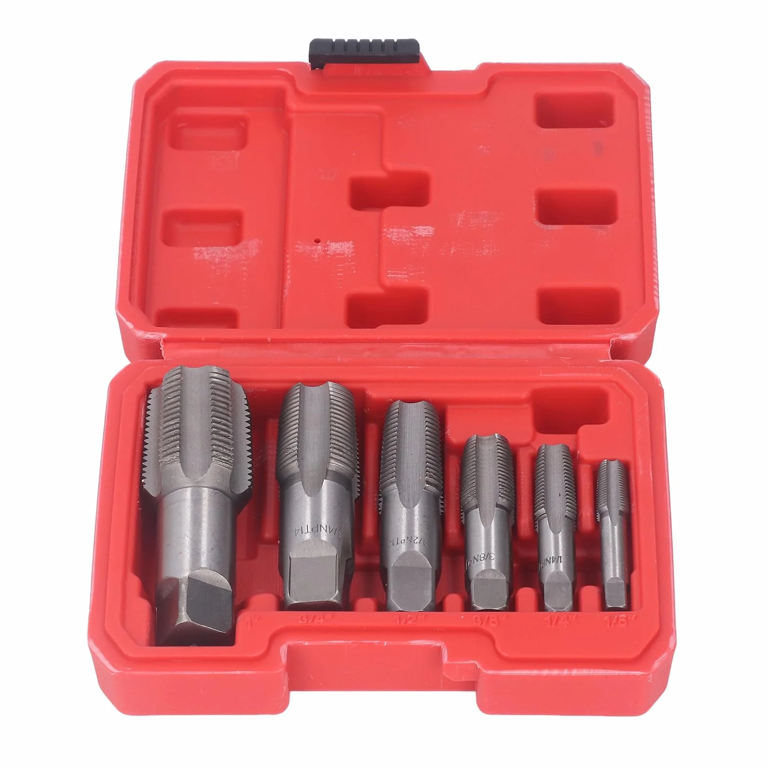 Ensemble de Tarauds de Tuyau NPT, 6 Pi¨¨ces, Boulon de Taraudage de Tuyau Conique ¨¤ la Main, Ensemble de Taraudage Facile, Robinet de Tuyau NPT 1 Po 3/4 Po 1/2 Po 3/8 Po 1/4 Po