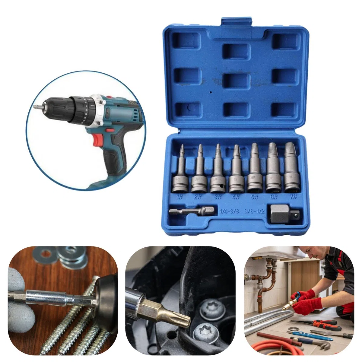 Gralara Kit d'extracteurs vis pour adultes avec étui rangement, Vis Cassée