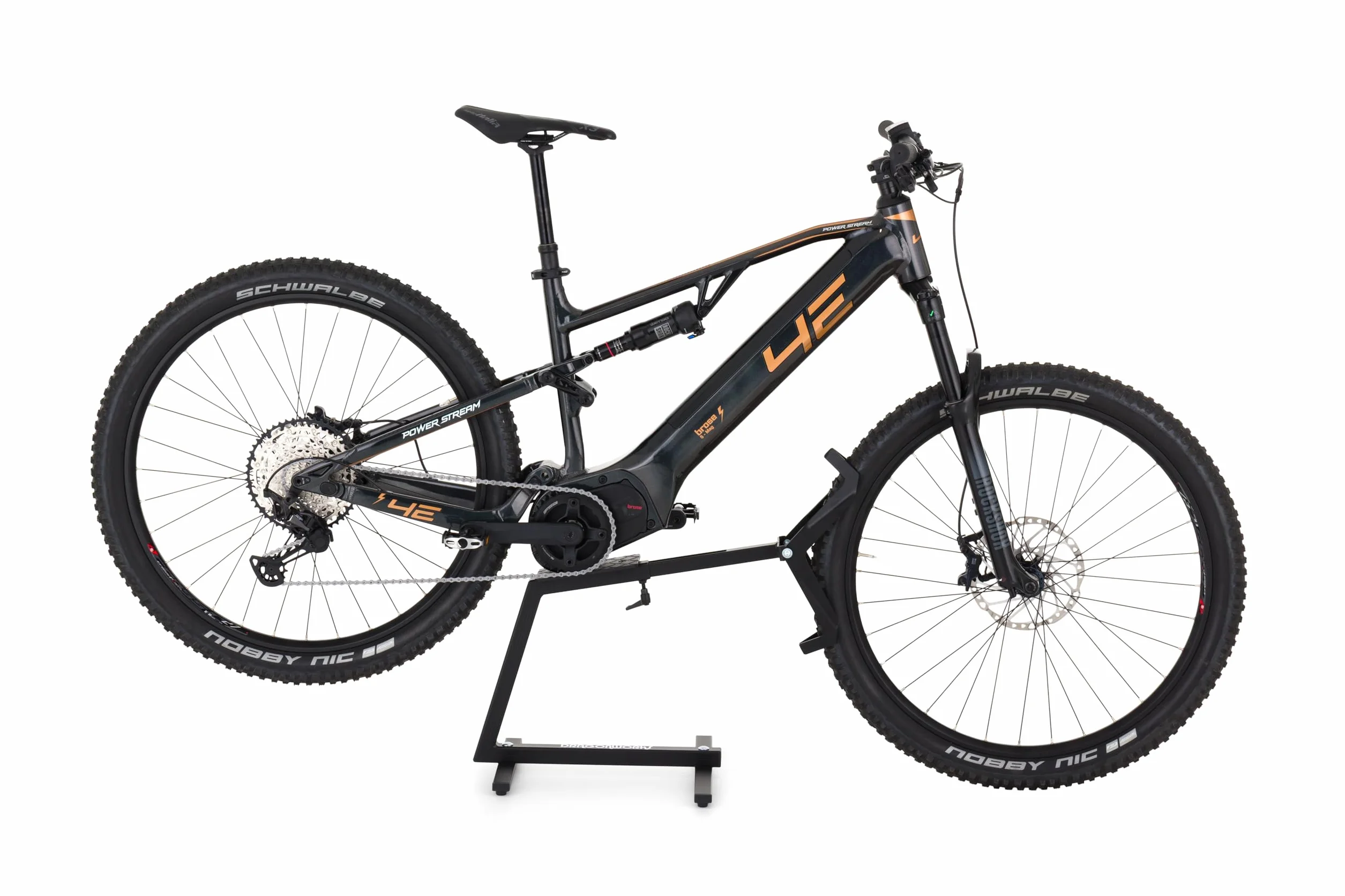 DRAGONWORKS MX Support Vélo pour E-Bike à Moteur Central - Support Vélo Sol Ultra Robuste en Acier - Idéal Entretien, Nettoyage et Stationnement - Compatible 27.5–29” - Capacité de charge de 45 kg