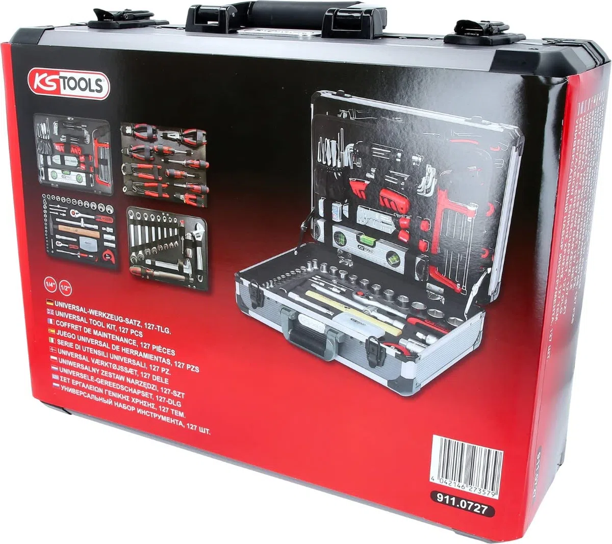 KS TOOLS jeu d'outils 1/4"+1/2", 127 pces 911.0727