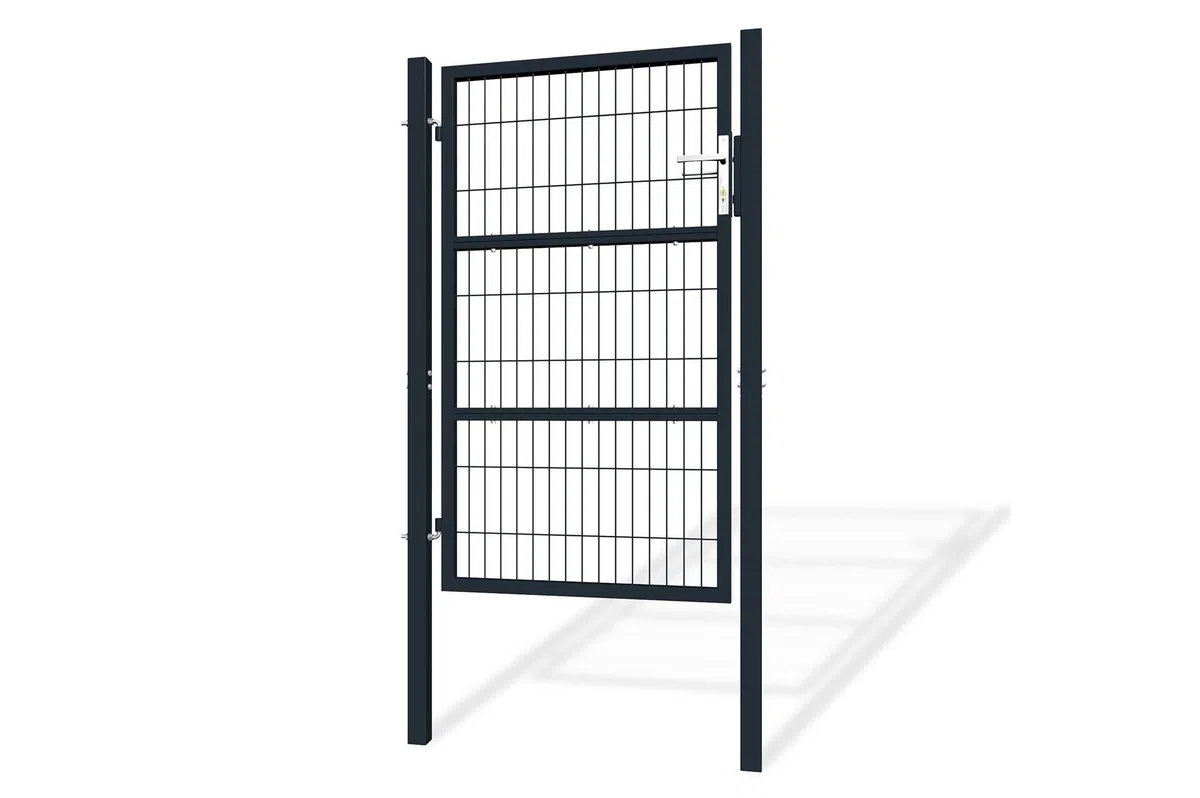 Casanoov - Portillon Grillagé RAZO Acier Galvanisé - 87 x 160 cm - 0,87 m x 1,6 m 1,39 m² - Gris Anthracite RAL 7016 - Mailles 50 x 200 mm - Poteaux Carrés 60 x 60 mm - Kit Complet