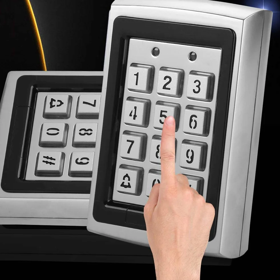 Contrôle d'accès pour porte – Clavier à code 125 kHz avec boîtier métallique, lecture RFID et mot de passe, pour serrure intelligente (argent)