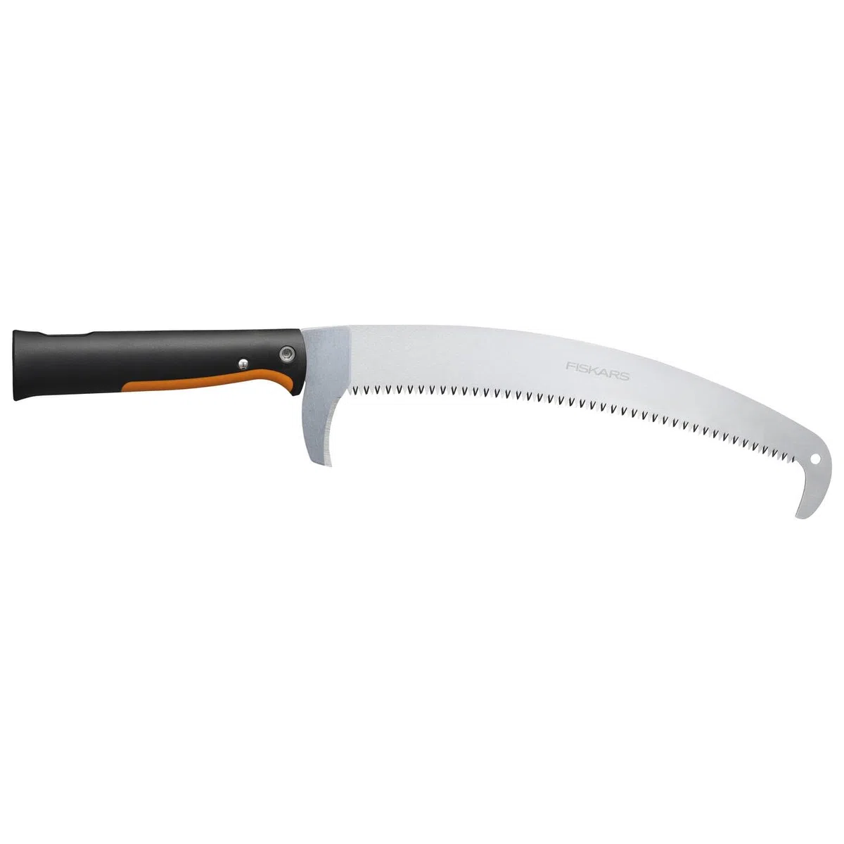 Fiskars OneClick Scie à Branches Courbe, Changement Facile en Un Seul Clic | Idéal pour Branches Hautes avec Manche Télescopique, Longueur:62,1cm, Noir/Orange, 1080690