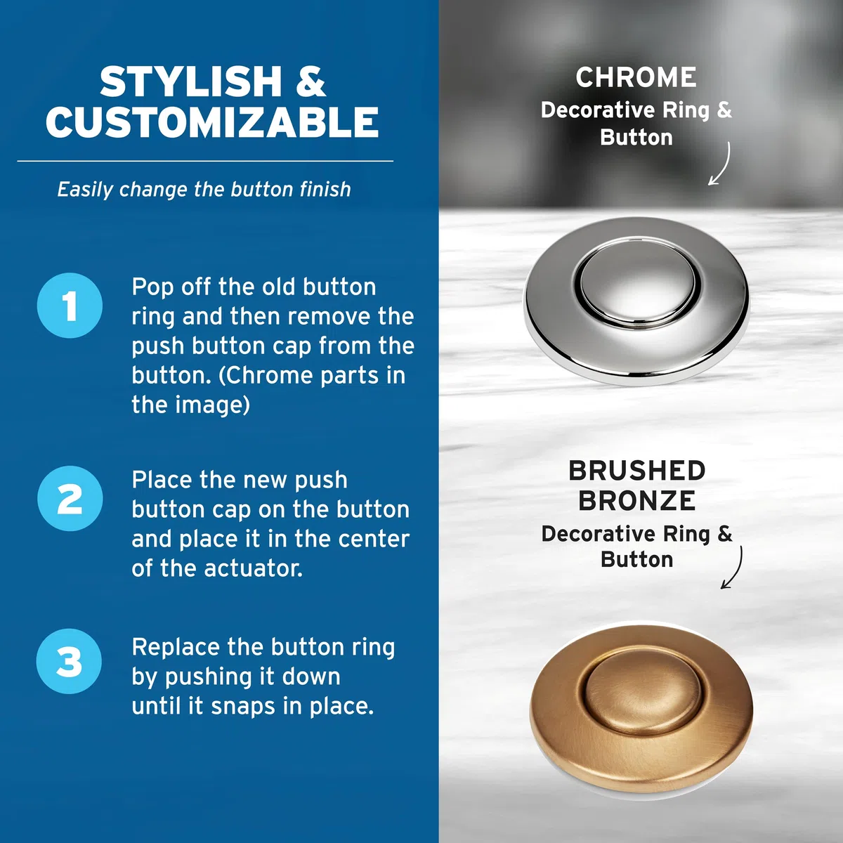 InSinkErator STC-MTBLK SinkTop Switch Push Button, Matte Black by InSinkErator