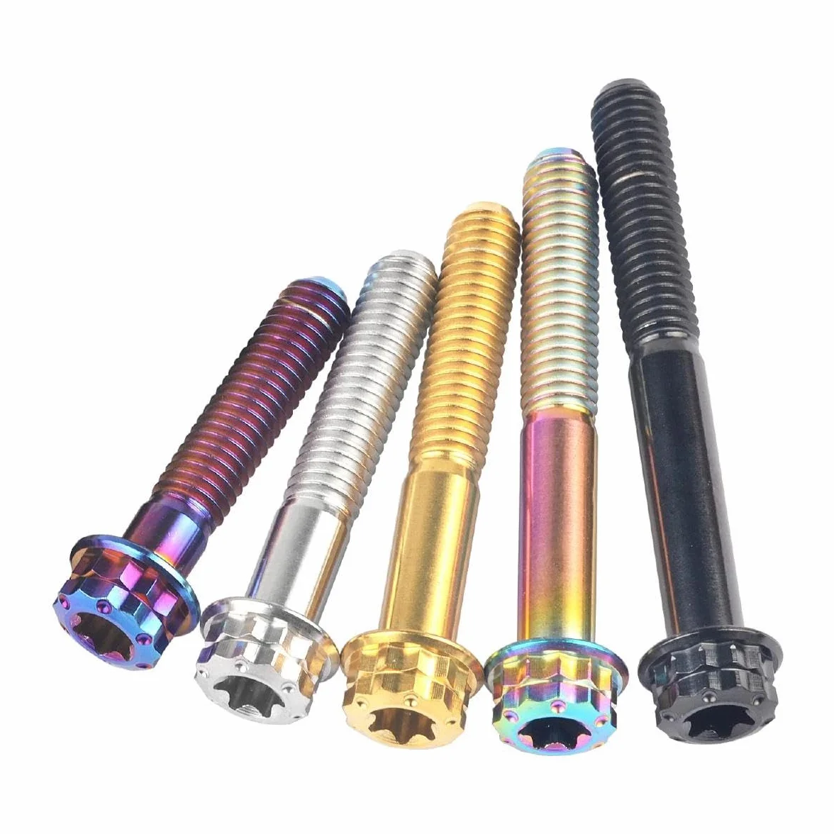Boulons. 3 pièces titane M10X20/25/30/35/40/45/50/55/60/65/70mm pas Torx 1.25/1.5mm for voiture et moto(Black,M10X50mmxP1.5mm)