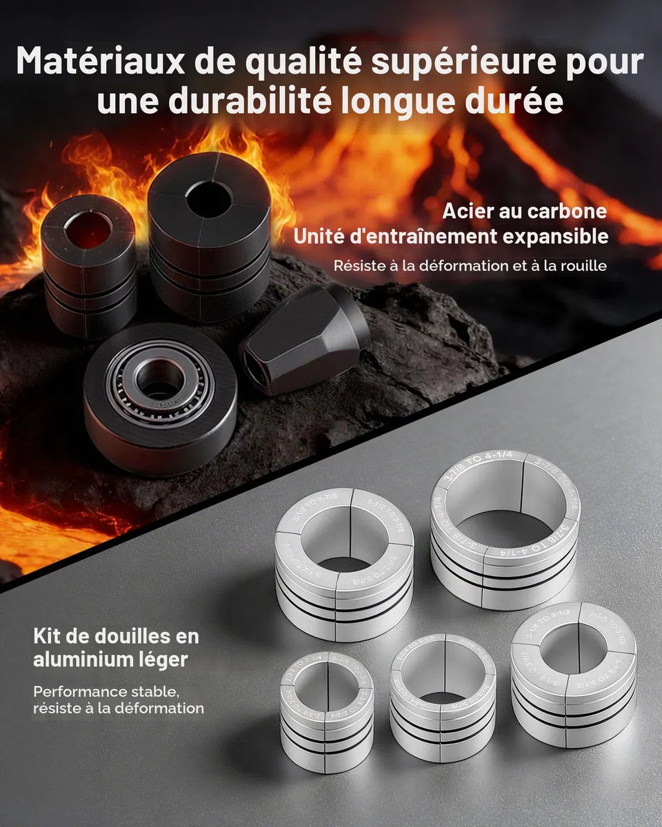VEVOR Kit Élargisseur de Tuyau de Pot d'Échappement 41,27-107,95 mm Expandeur pour Tuyaux d'Échappement Ateliers de Réparation Automobile Outil à Évaser avec 7 Pinces Collet, Mallette de Rangement