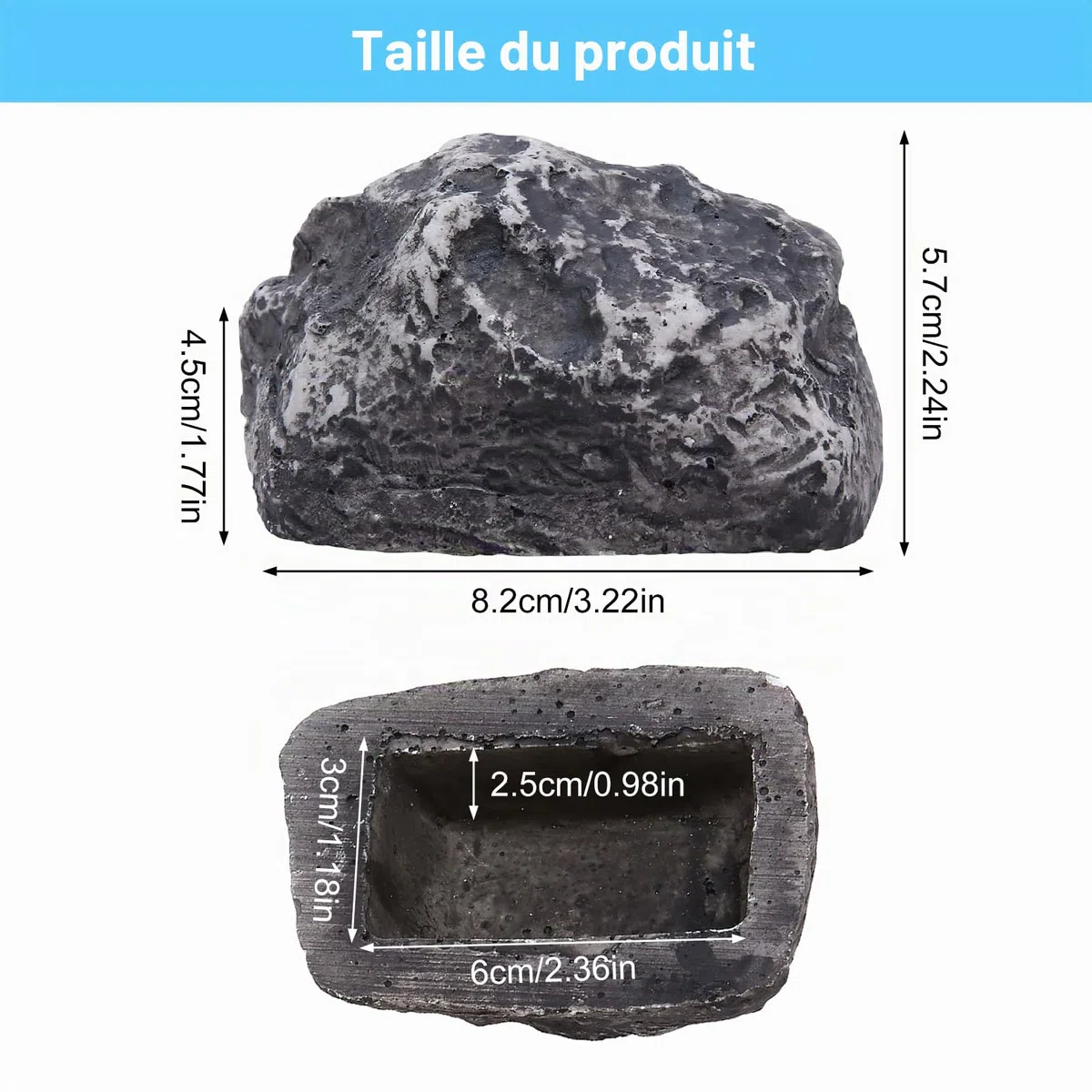 Pierre à clés cachette avec compartiment secret, fausses pierres ressemblant à une vraie pierre, coffre-fort à clés extérieur, cachette de clés pour l'extérieur