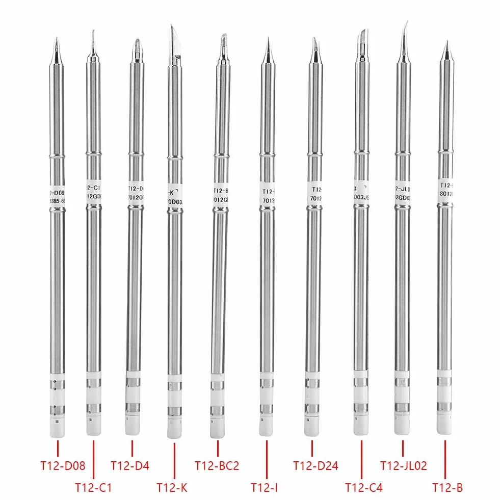 Lot de 10 pointes de fer à souder série T12 pour station de retravail FX-951