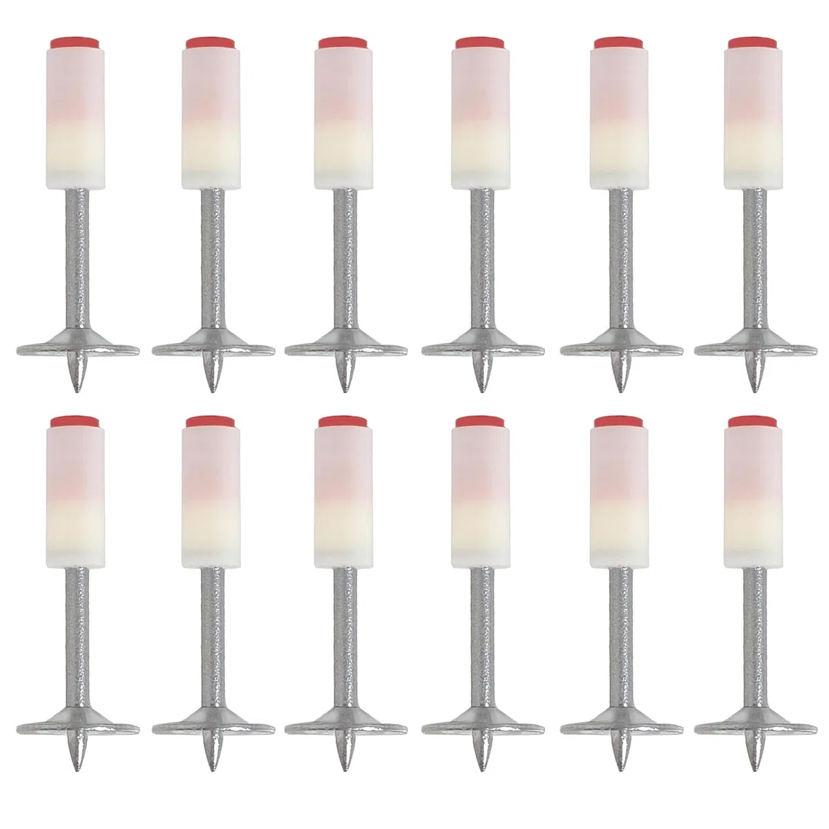 400 Clous Professionnels pour Pistolet à Ongles Manuel - 32mm x 7.3mm avec Rondelle 16mm en Acier Robuste - Idéal pour Fixations Durables sur Ciment, Bois et Métal