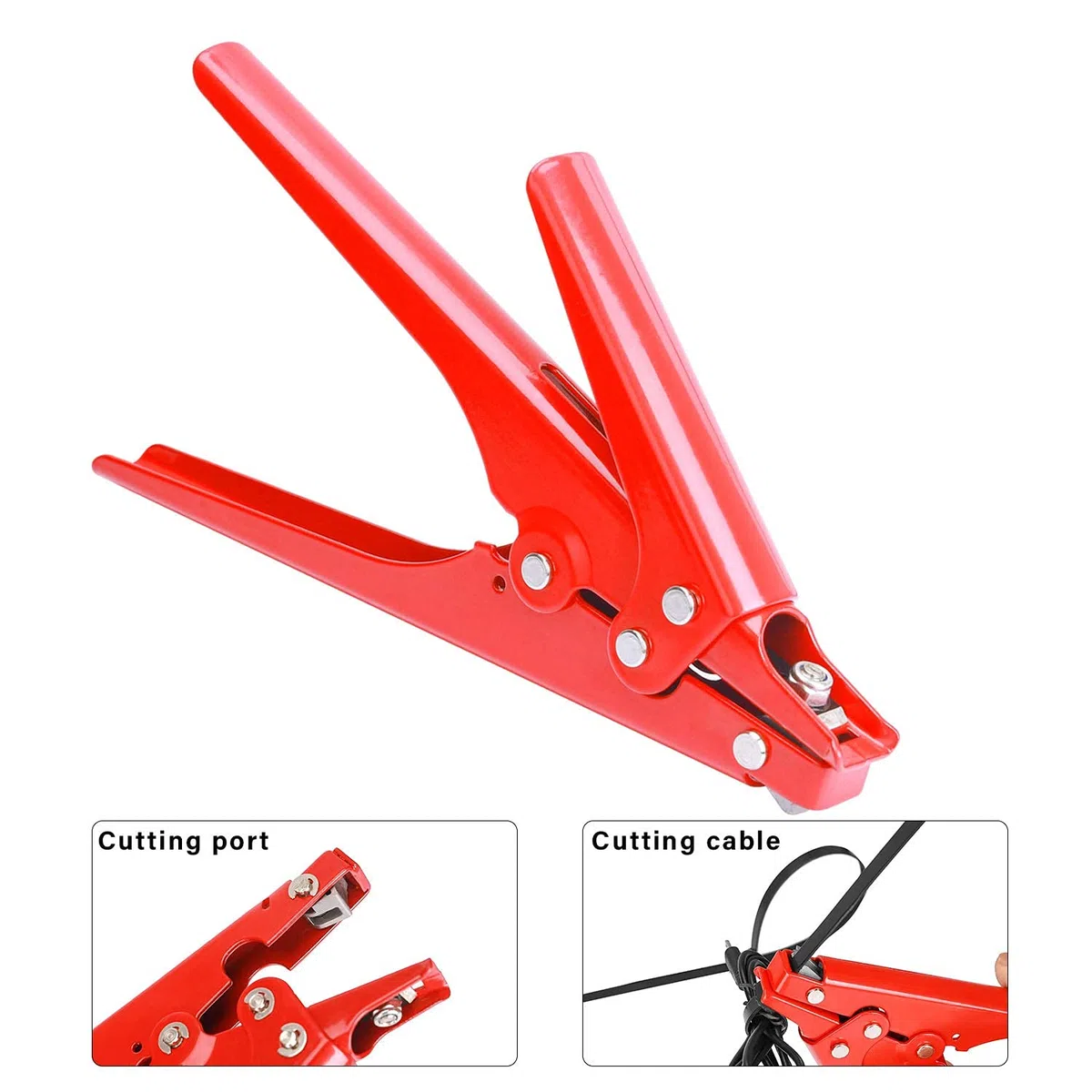 Générique Pince de Serrage et de découpe pour Attaches Auto-bloquantes HS-519 - Entièrement en métal - pour Attaches d'une Largeur maximale 0,9 cm