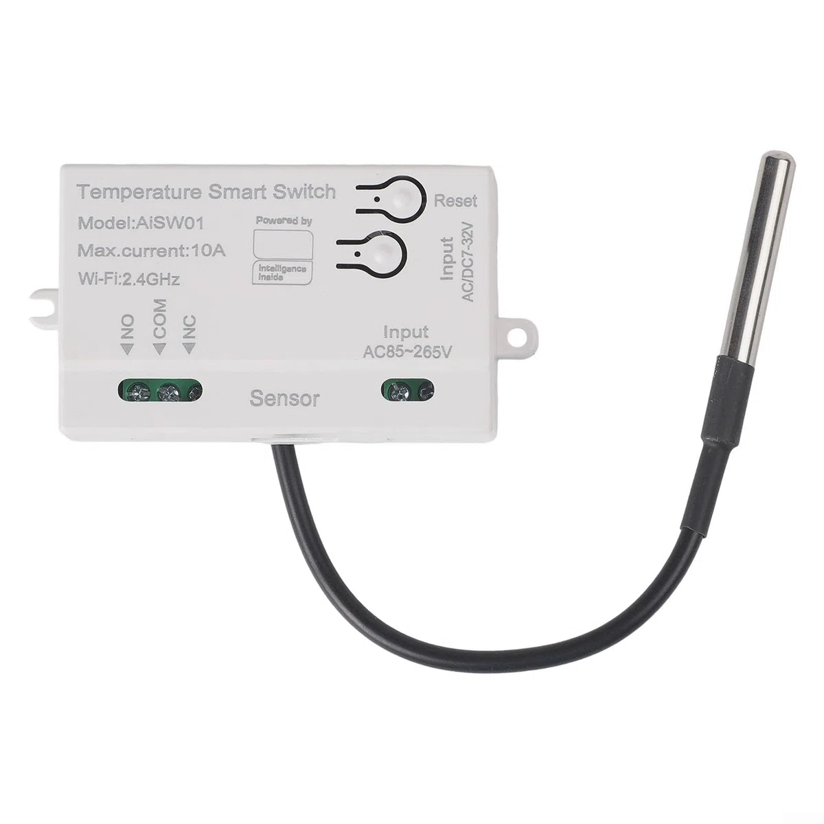 Capteur de température et d'humidité compatible WiFi avec contact sec pour automatisation intelligente (A)